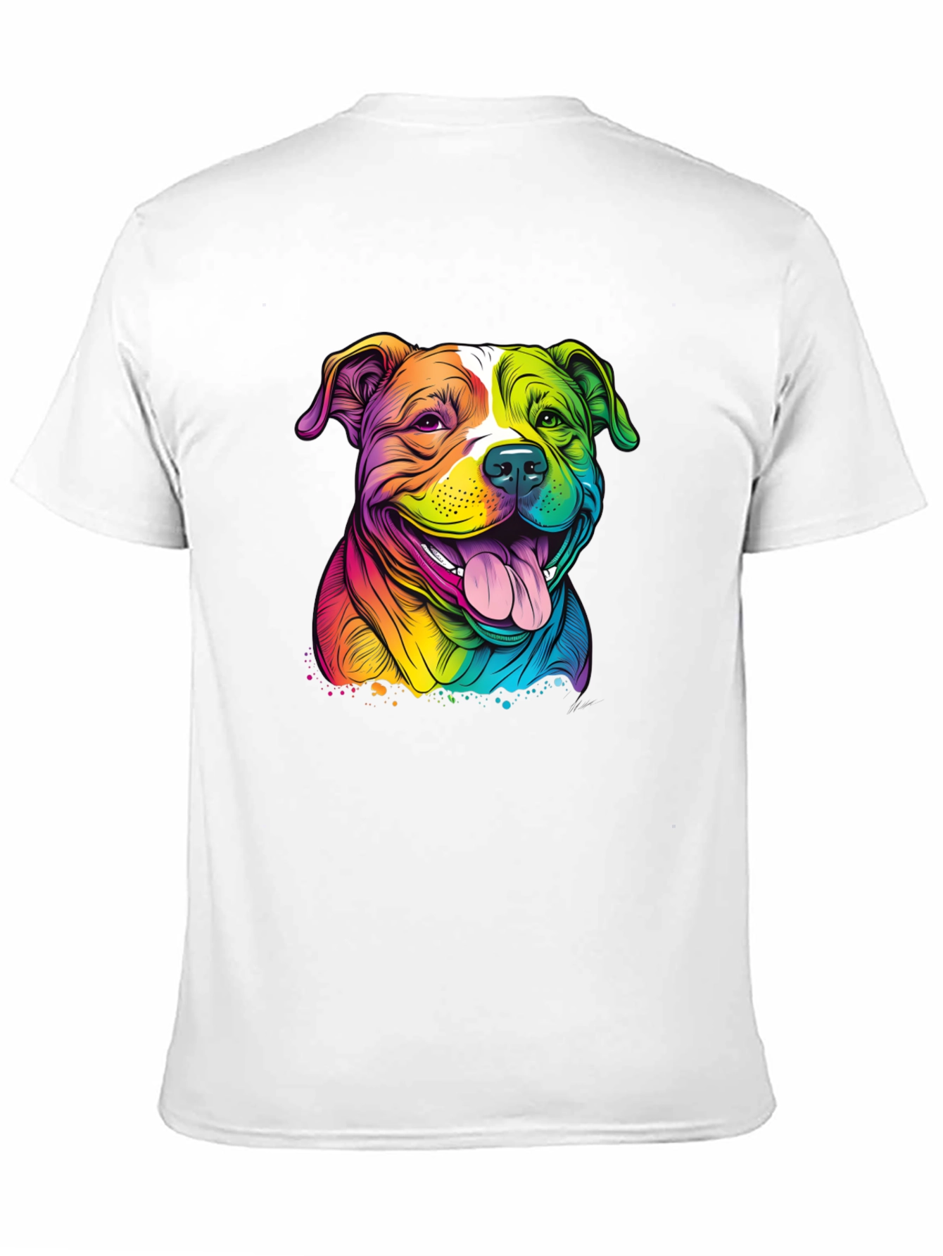 Rainbow Pitbull Graphic Tee - Stylish Dog Lover Shirt