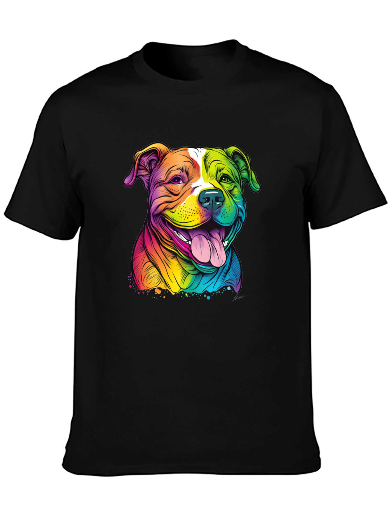 Rainbow Pitbull Graphic Tee - Stylish Dog Lover Shirt