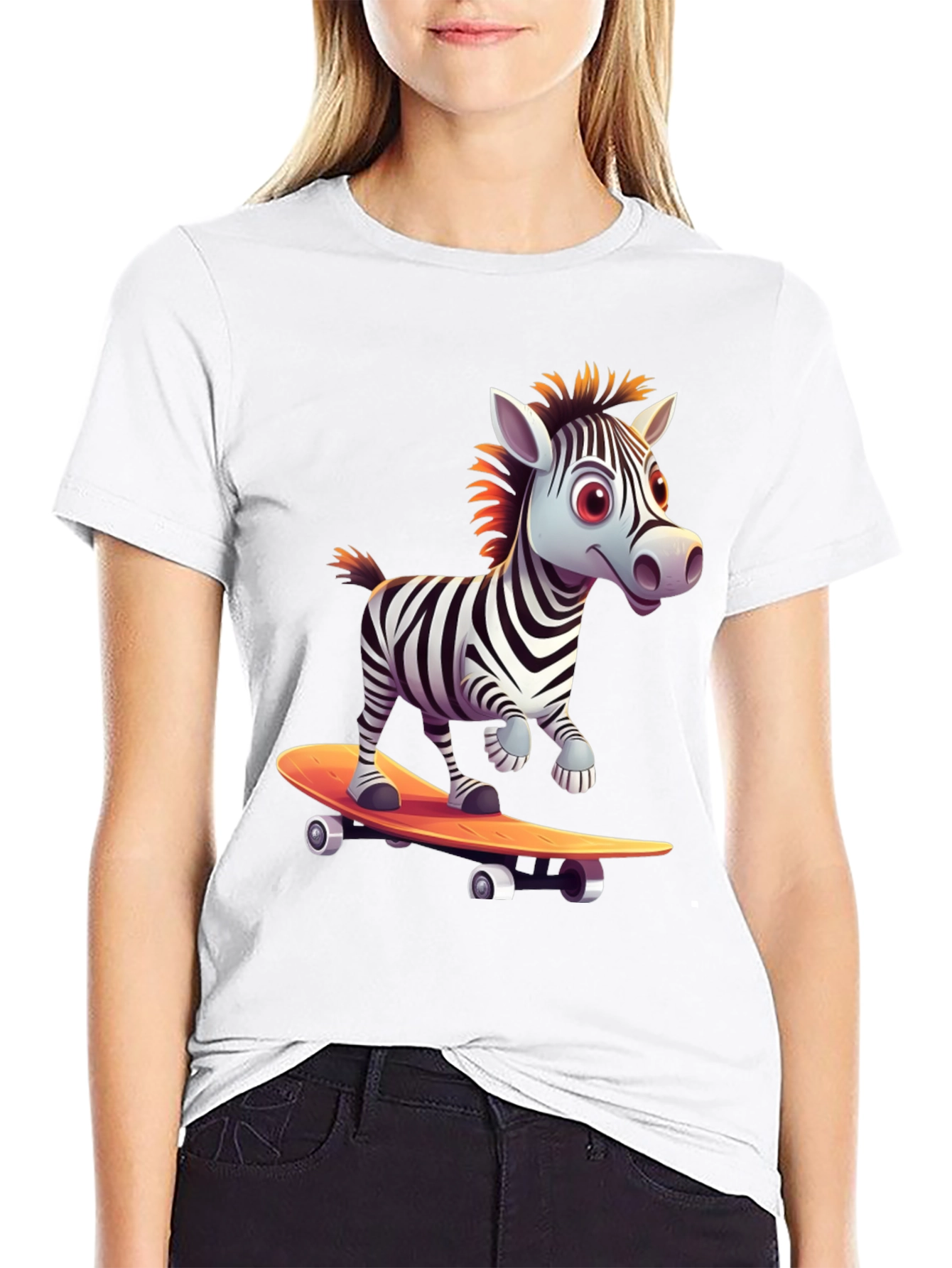 Zebra Skateboard T-Shirt