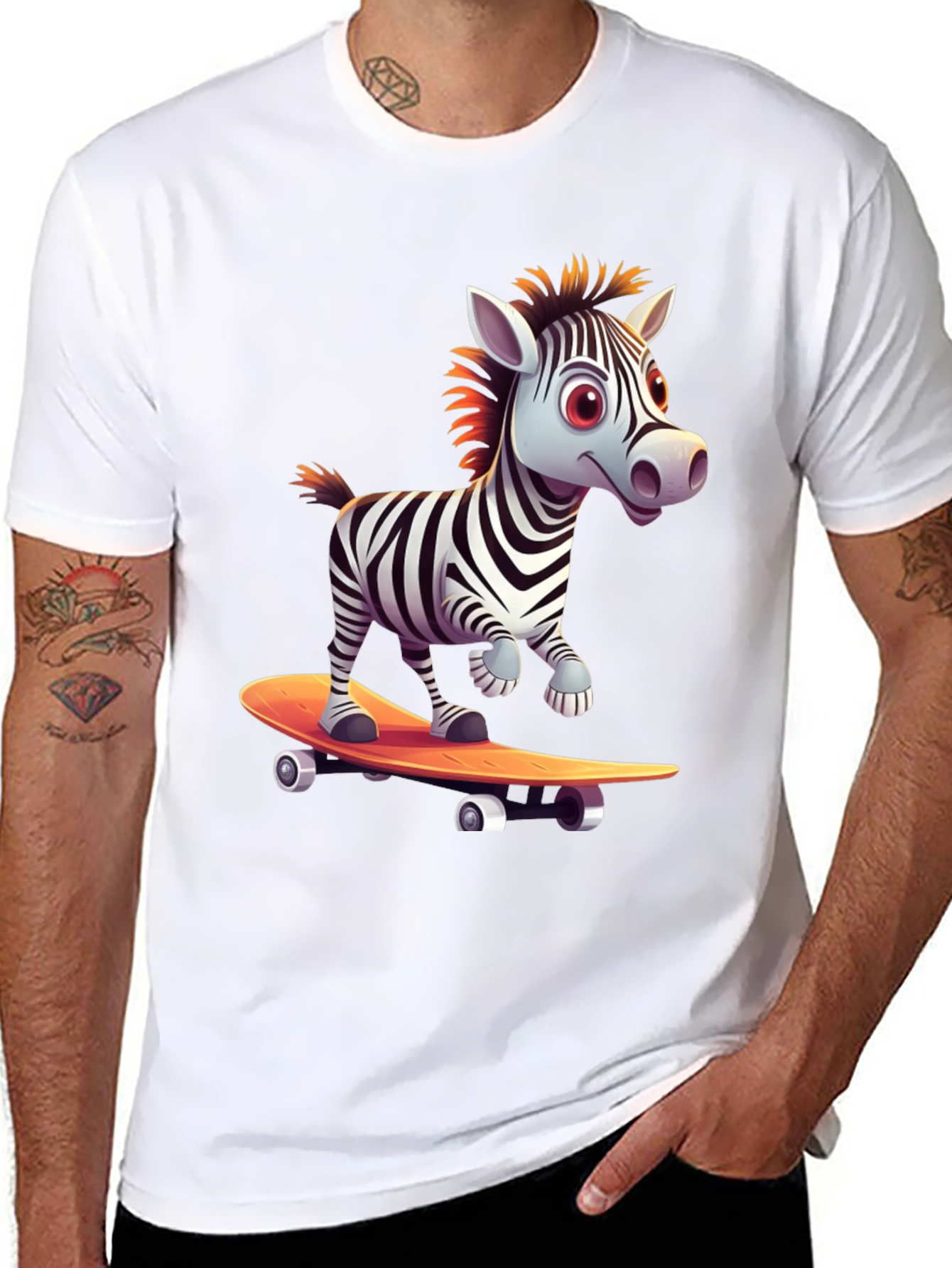 Zebra Skateboard T-Shirt