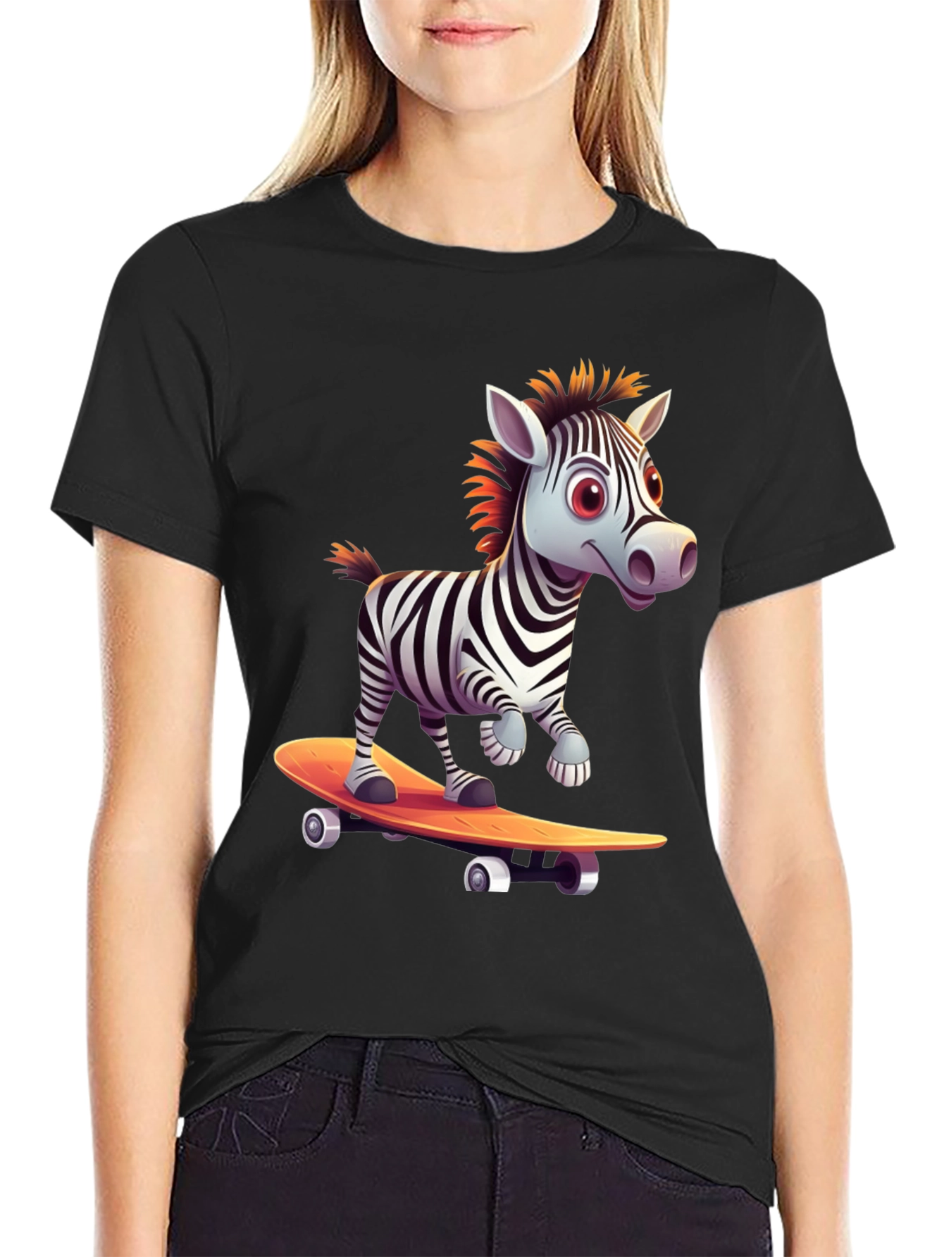 Zebra Skateboard T-Shirt