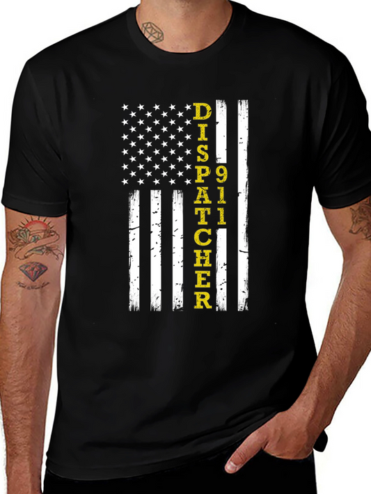 Dispatcher 911 American Flag Graphic Tee