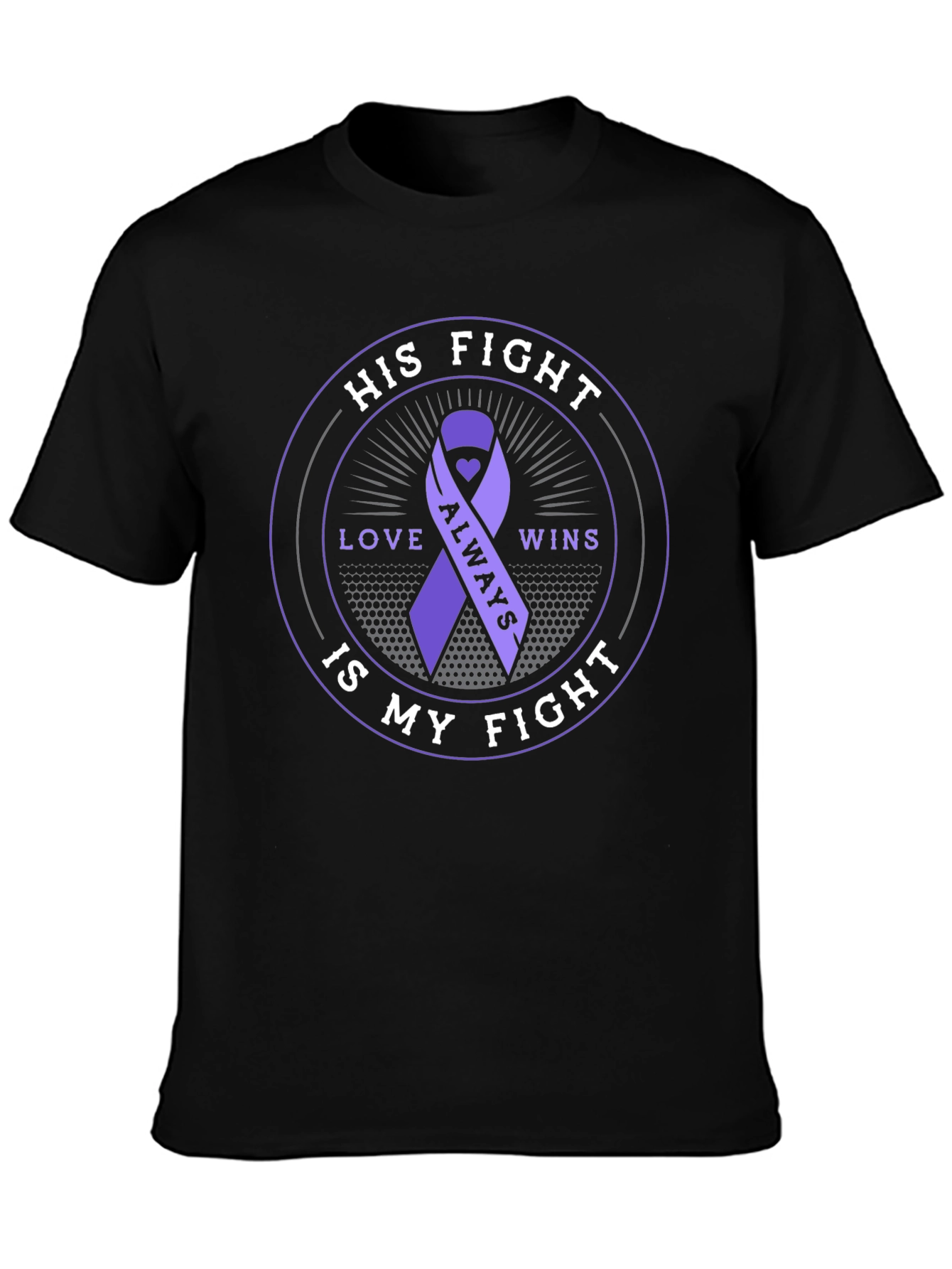 His Fight Is My Fight Purple Ribbon Awareness Tee