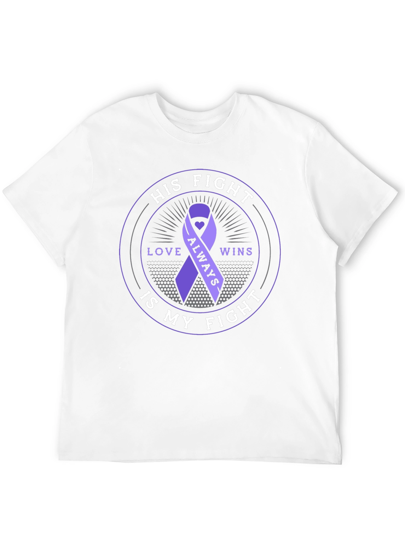 His Fight Is My Fight Purple Ribbon Awareness Tee