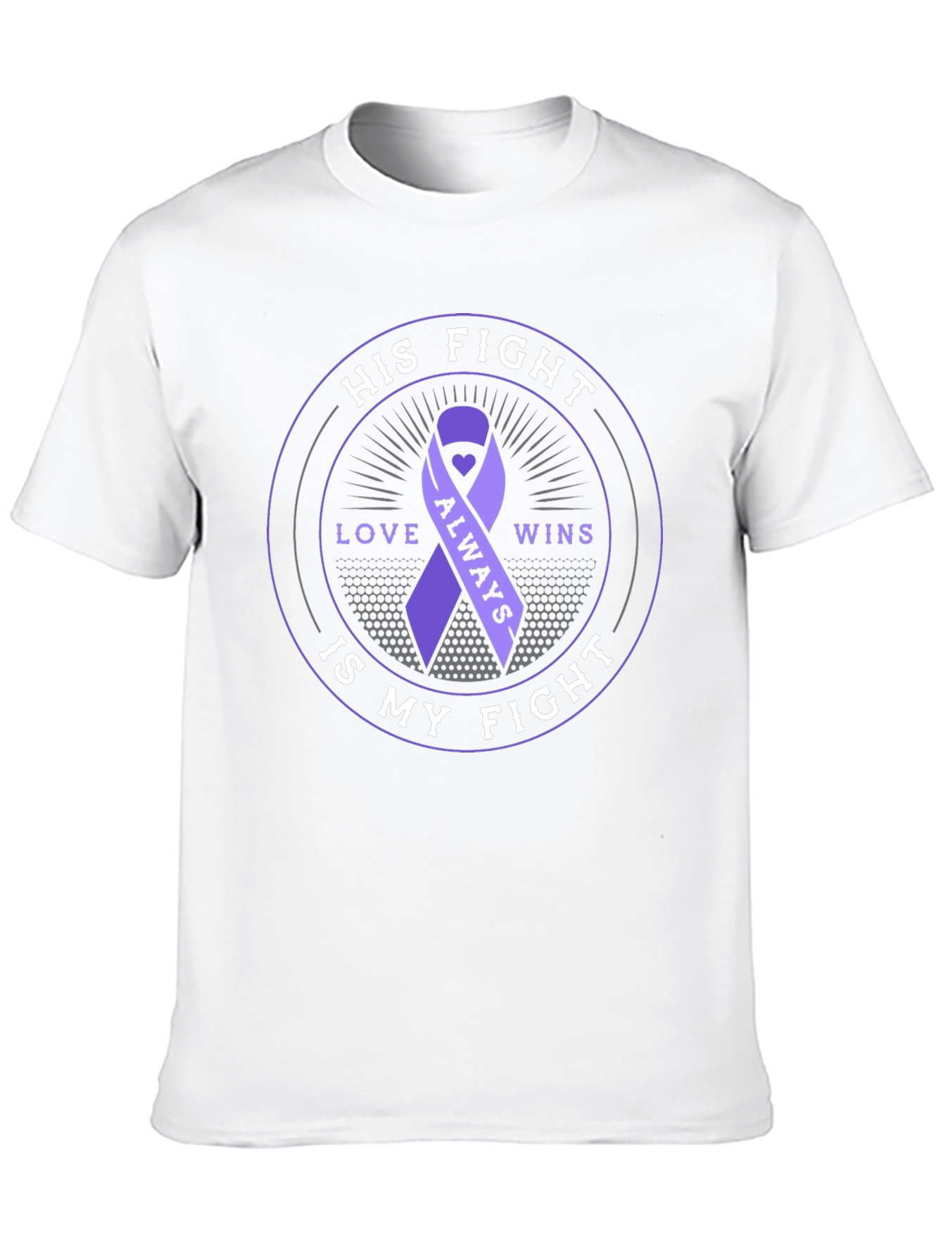 His Fight Is My Fight Purple Ribbon Awareness Tee