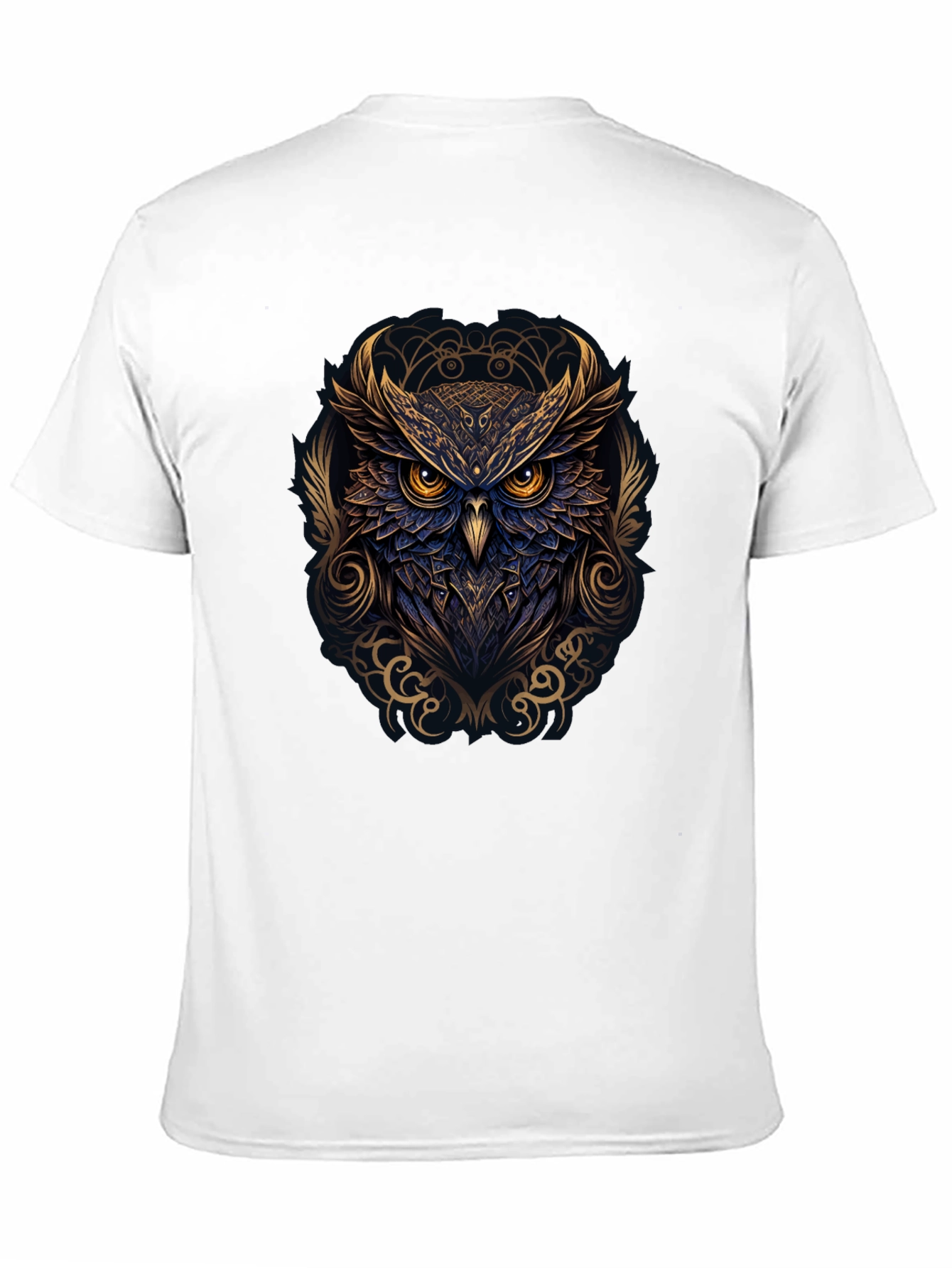 Owl Graphic Print T-Shirt - Black