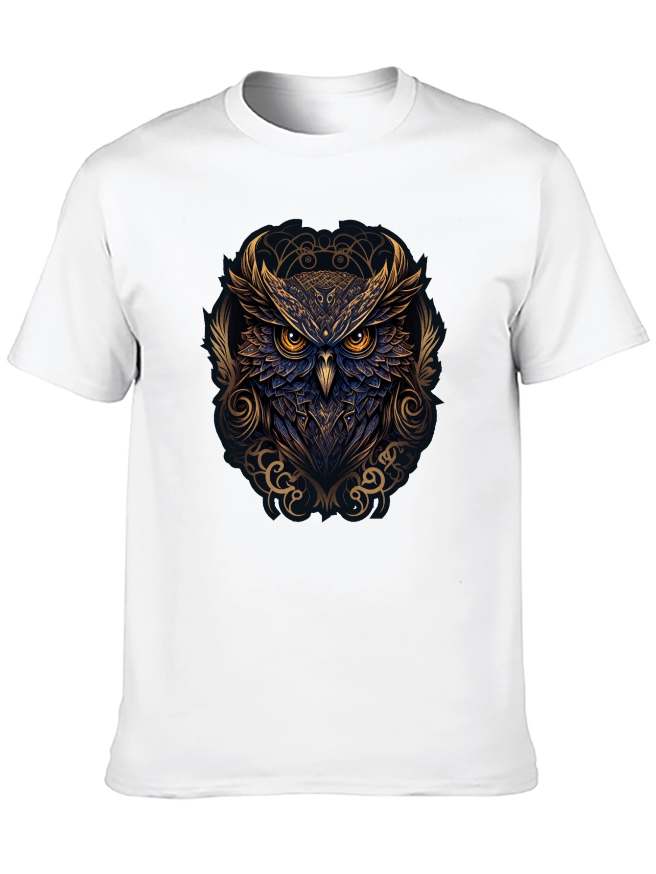 Owl Graphic Print T-Shirt - Black