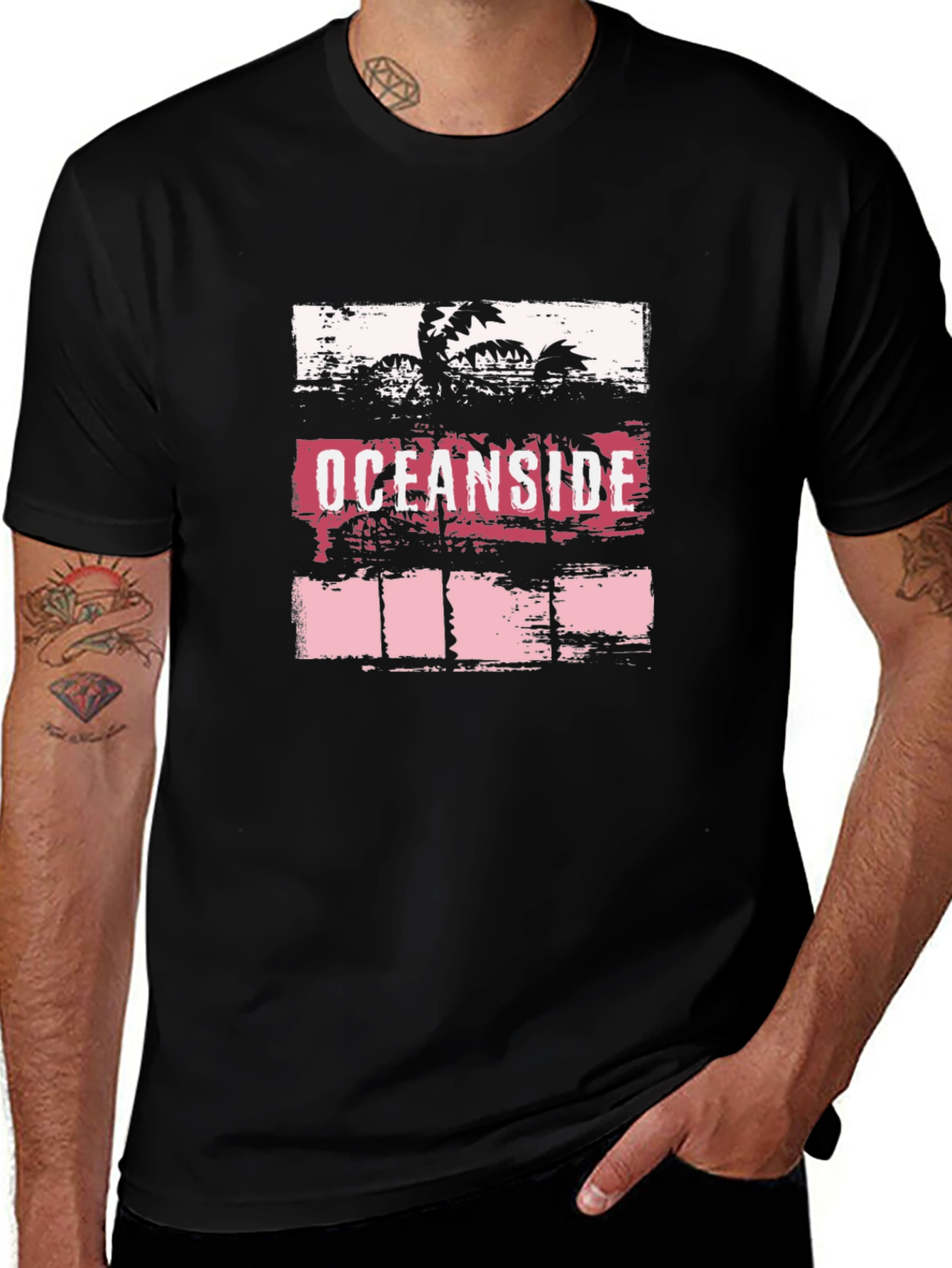 Oceanside Palms Graphic Tee - Classic Beach Style