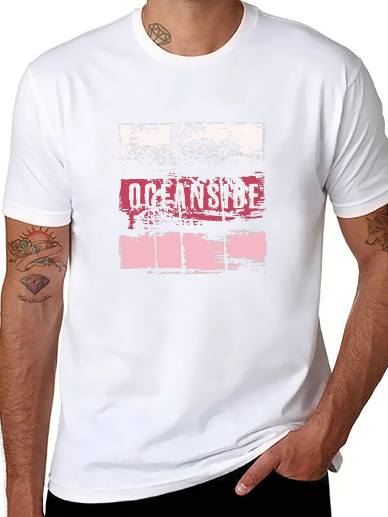 Oceanside Palms Graphic Tee - Classic Beach Style