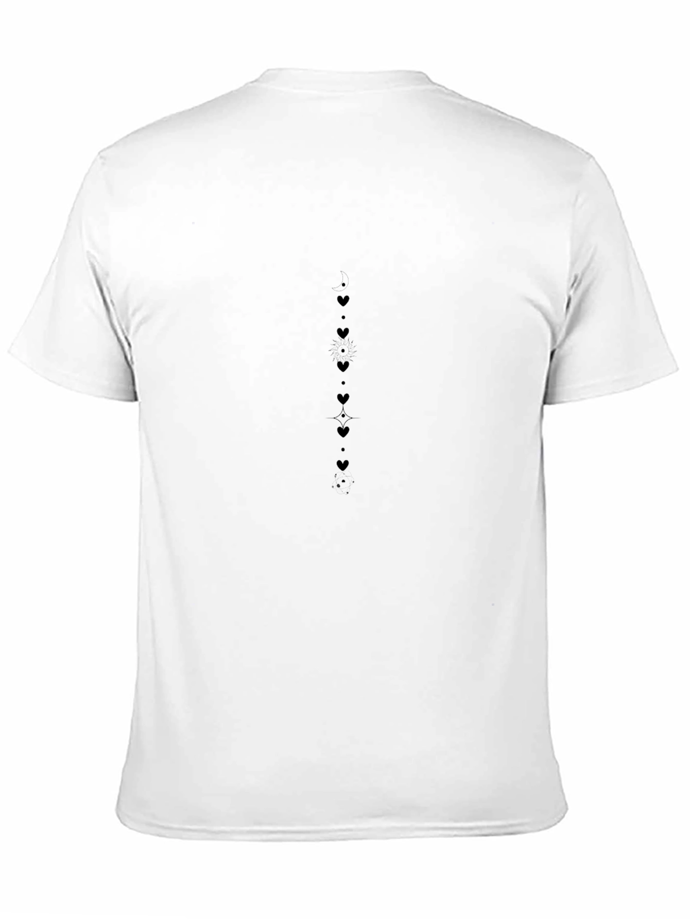 Black Heart Pattern T-Shirt - Casual Style