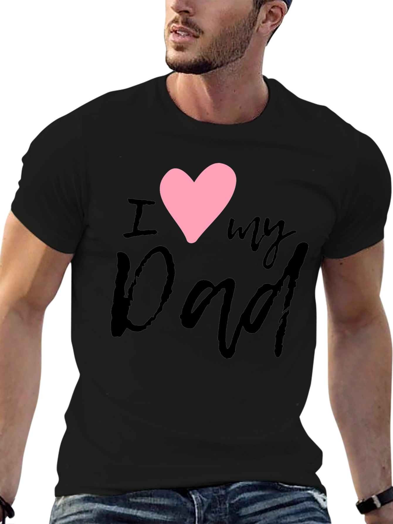 I Heart My Dad Black T-Shirt