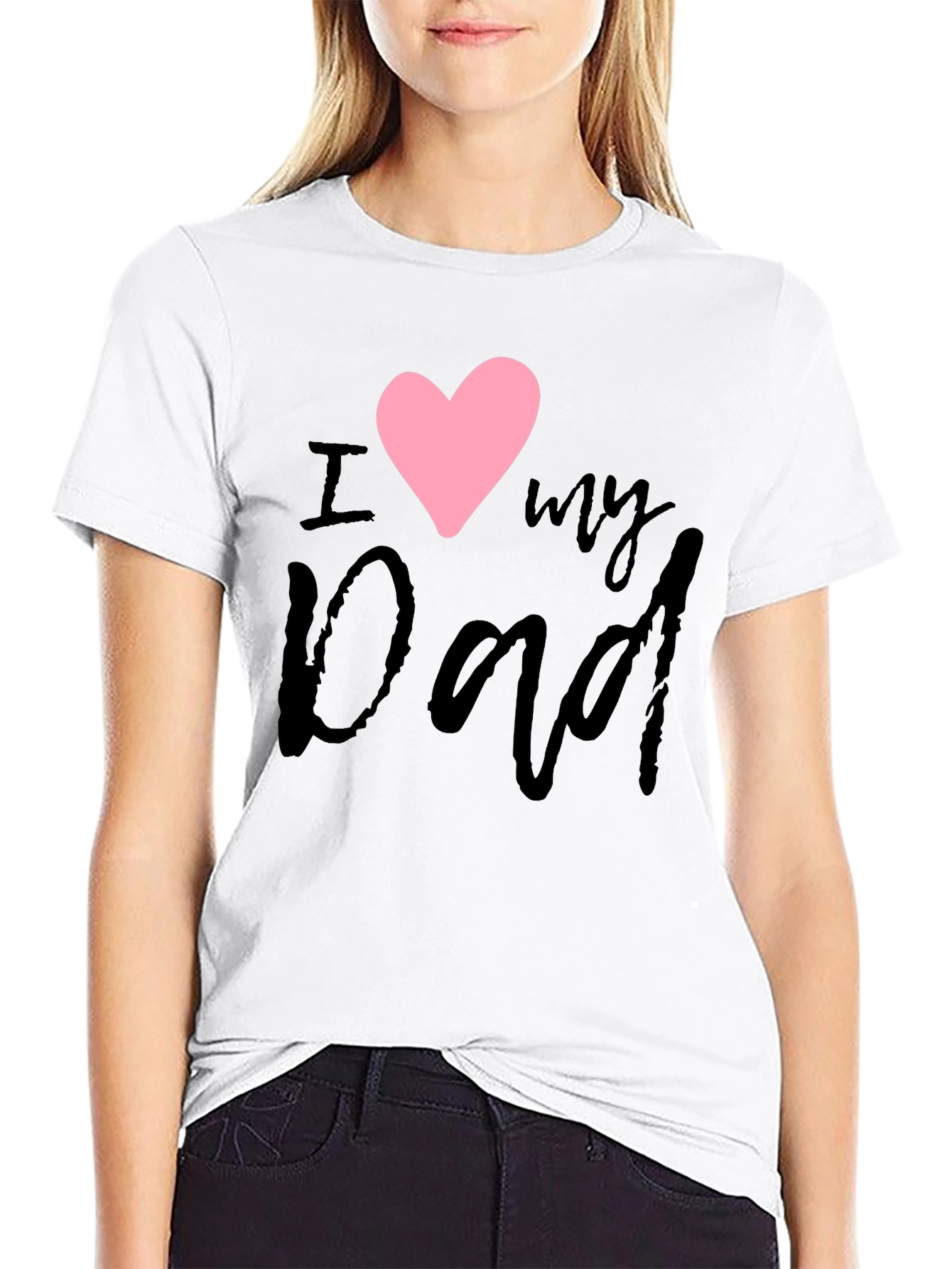 I Heart My Dad Black T-Shirt