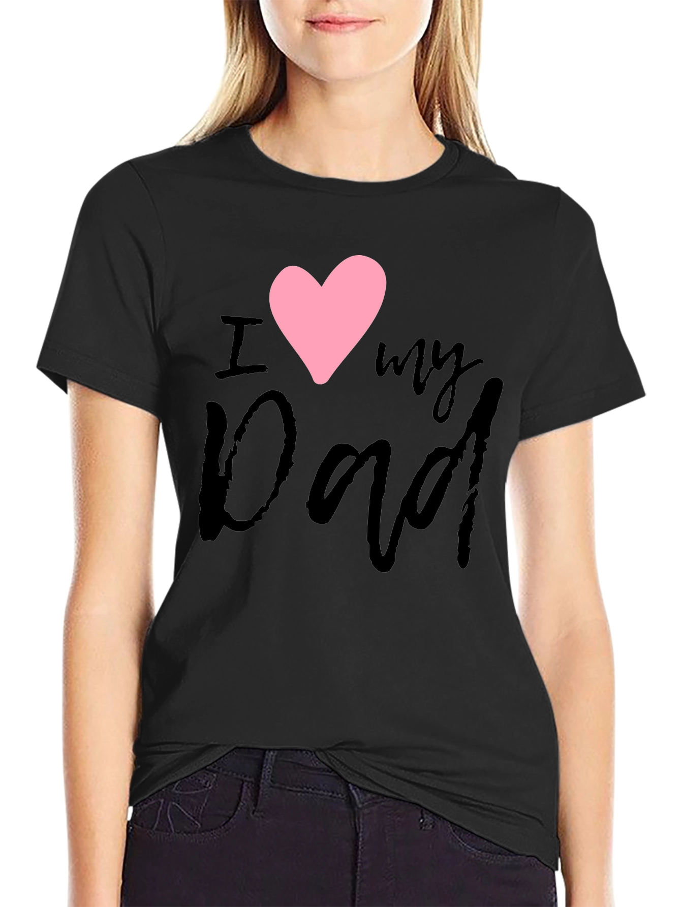 I Heart My Dad Black T-Shirt