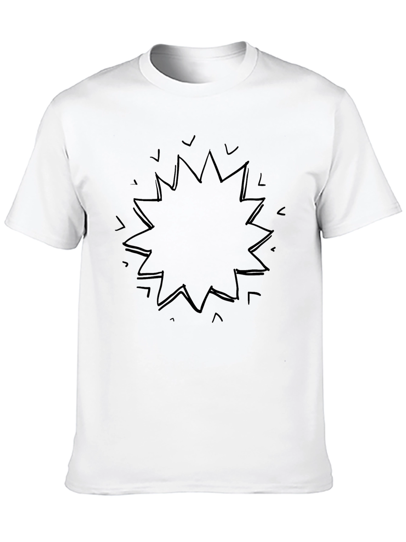 Mens Black Graphic Tee - Abstract Burst Design