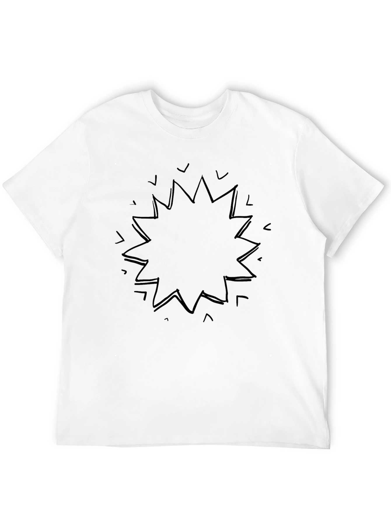 Mens Black Graphic Tee - Abstract Burst Design