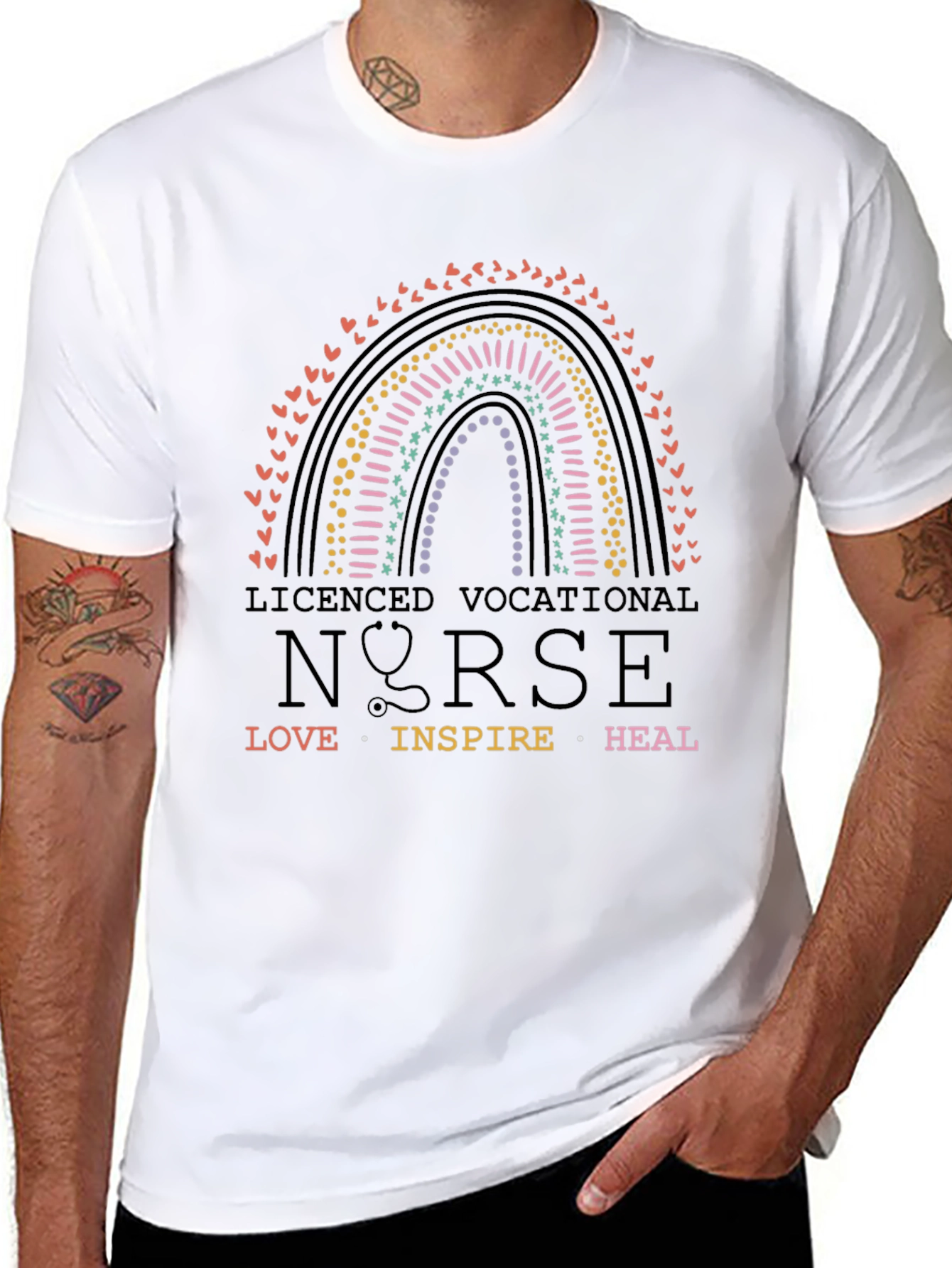 Licensed Vocational Nurse Rainbow Graphic Tee