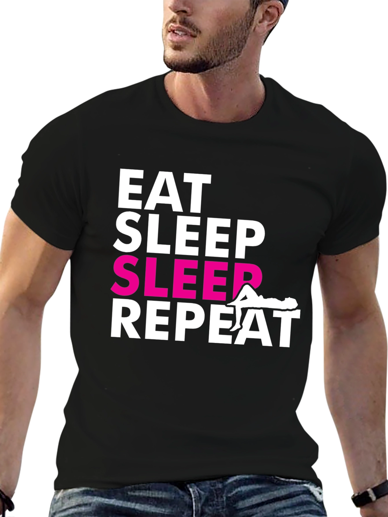Eat Sleep SLEEP Repeat Graphic T-Shirt