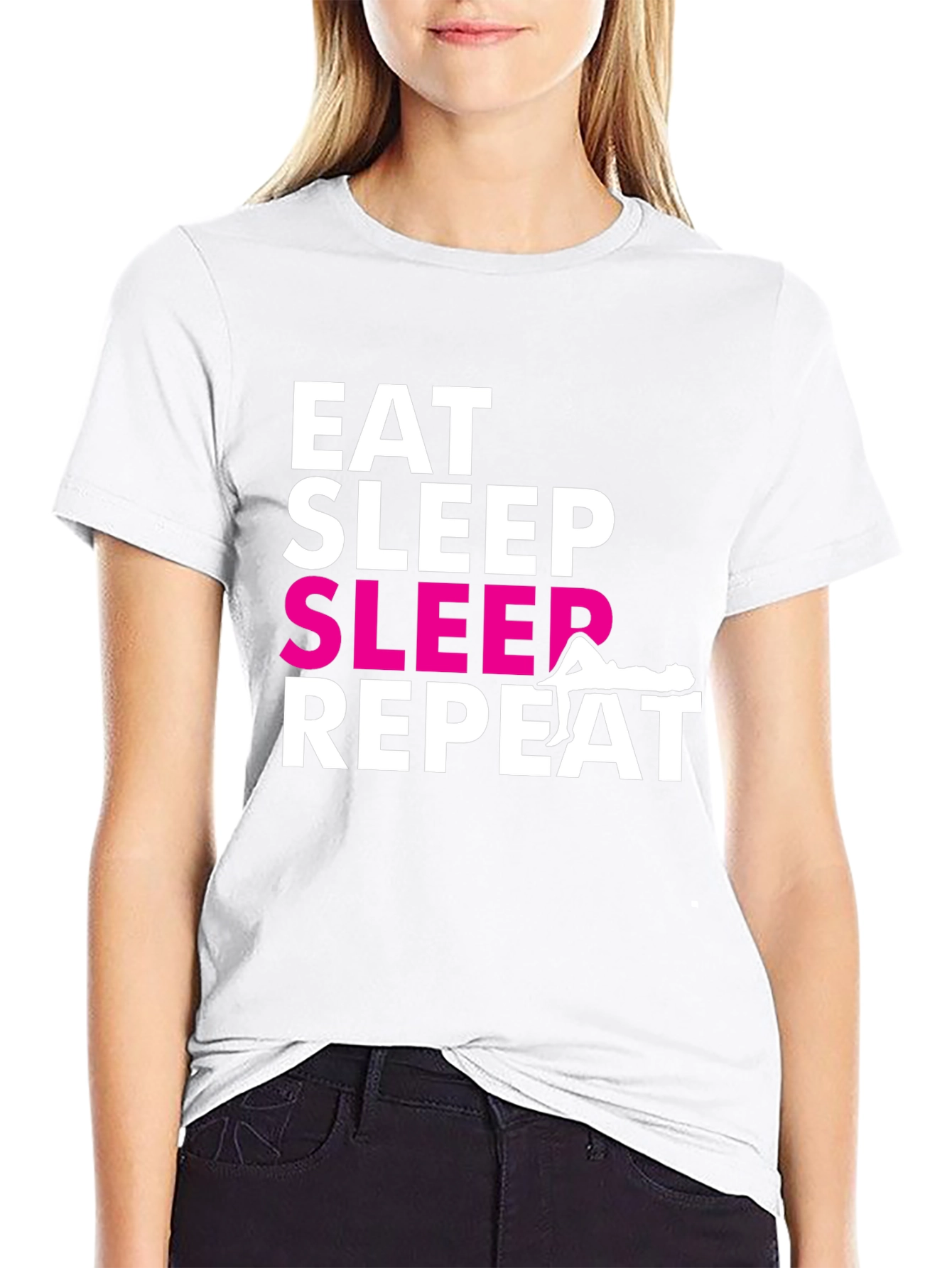 Eat Sleep SLEEP Repeat Graphic T-Shirt