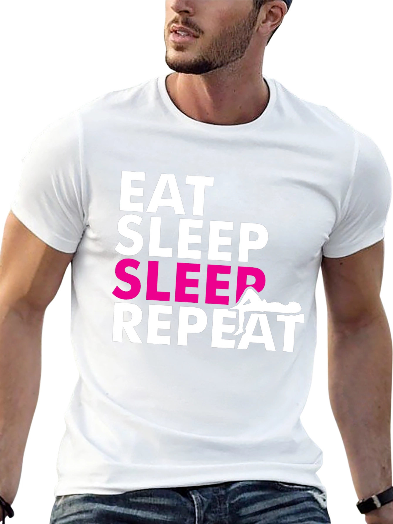 Eat Sleep SLEEP Repeat Graphic T-Shirt