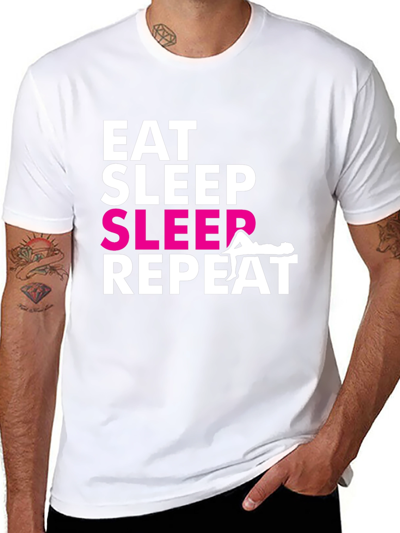 Eat Sleep SLEEP Repeat Graphic T-Shirt