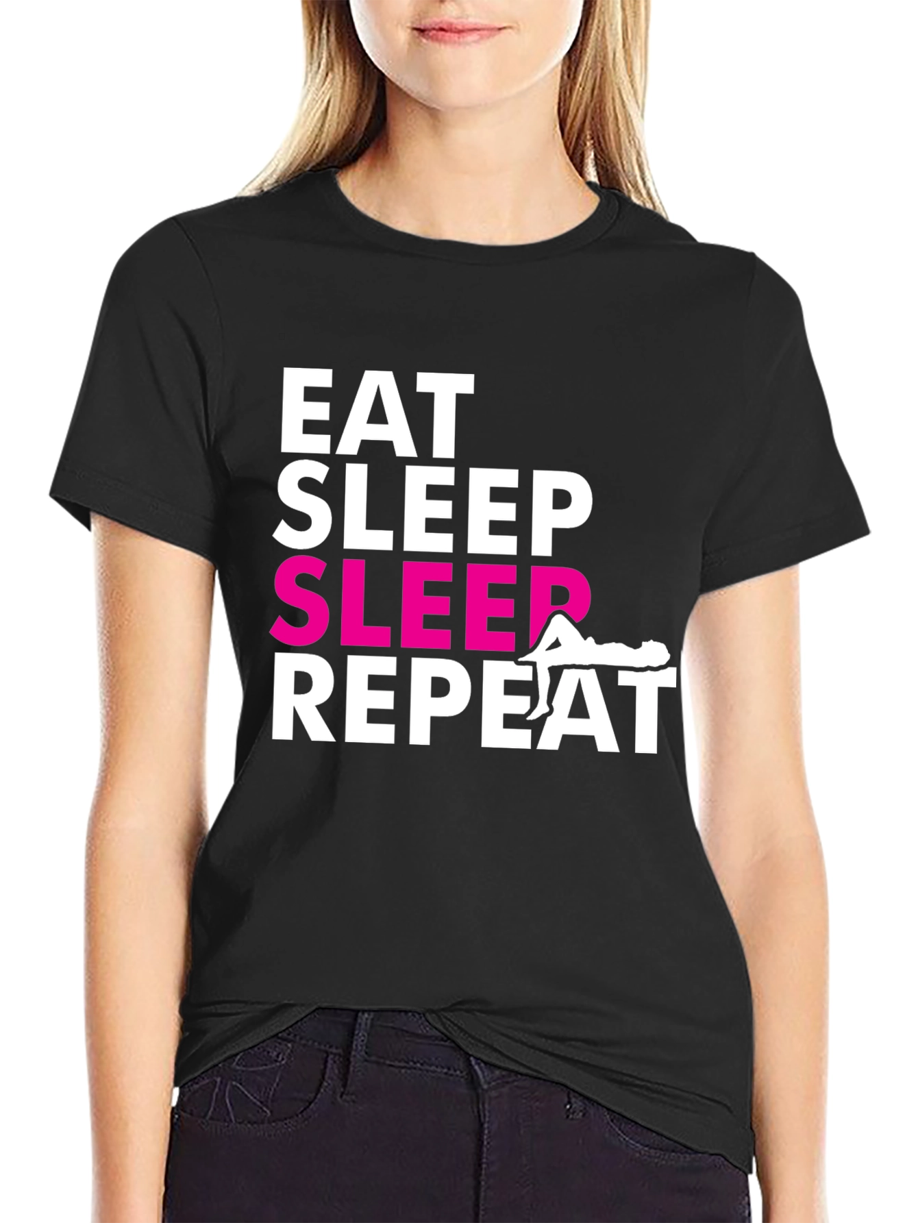 Eat Sleep SLEEP Repeat Graphic T-Shirt