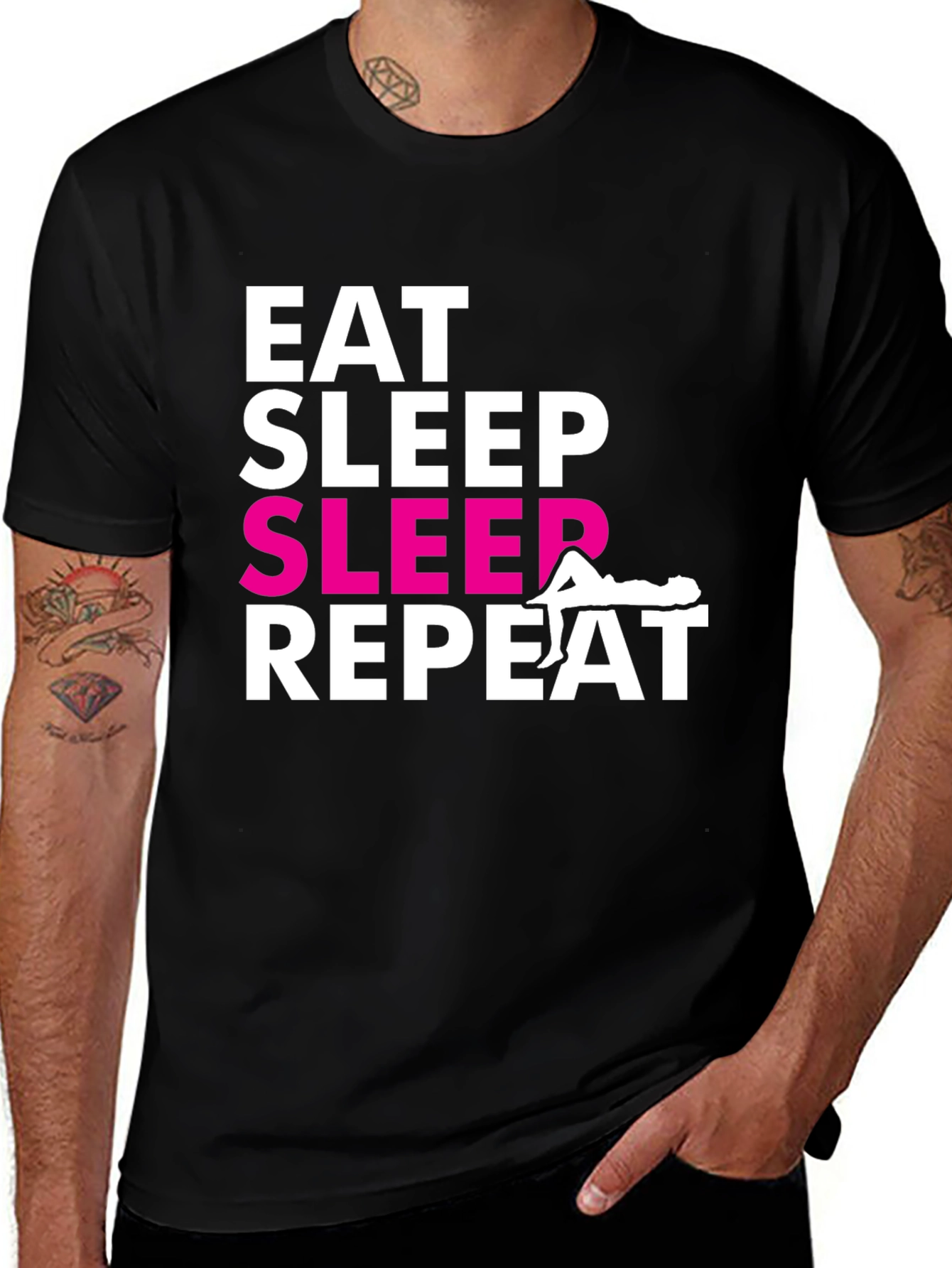 Eat Sleep SLEEP Repeat Graphic T-Shirt