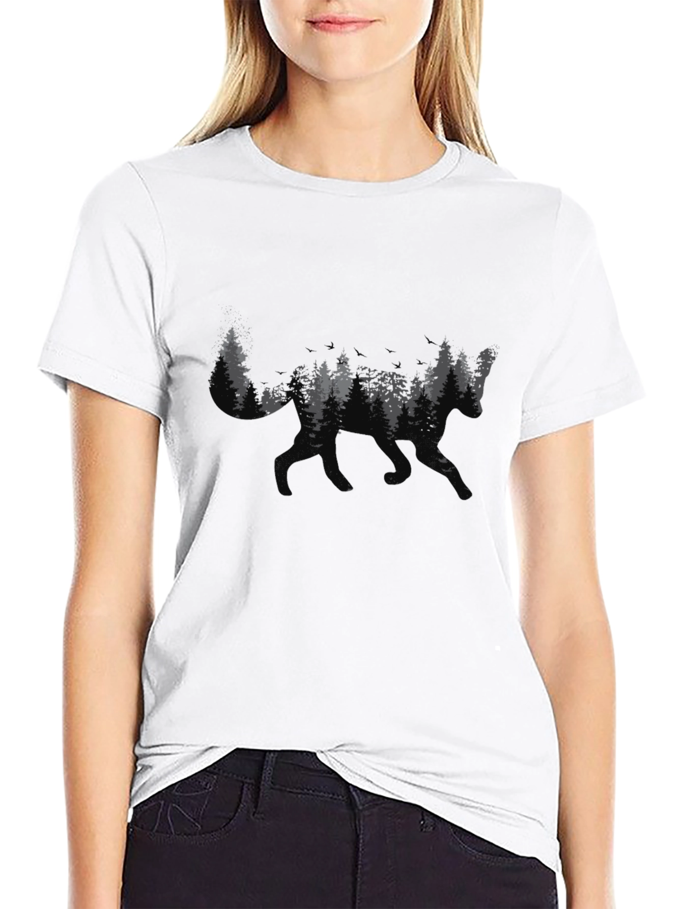 Fox Forest Graphic T-Shirt - Nature Inspired Design
