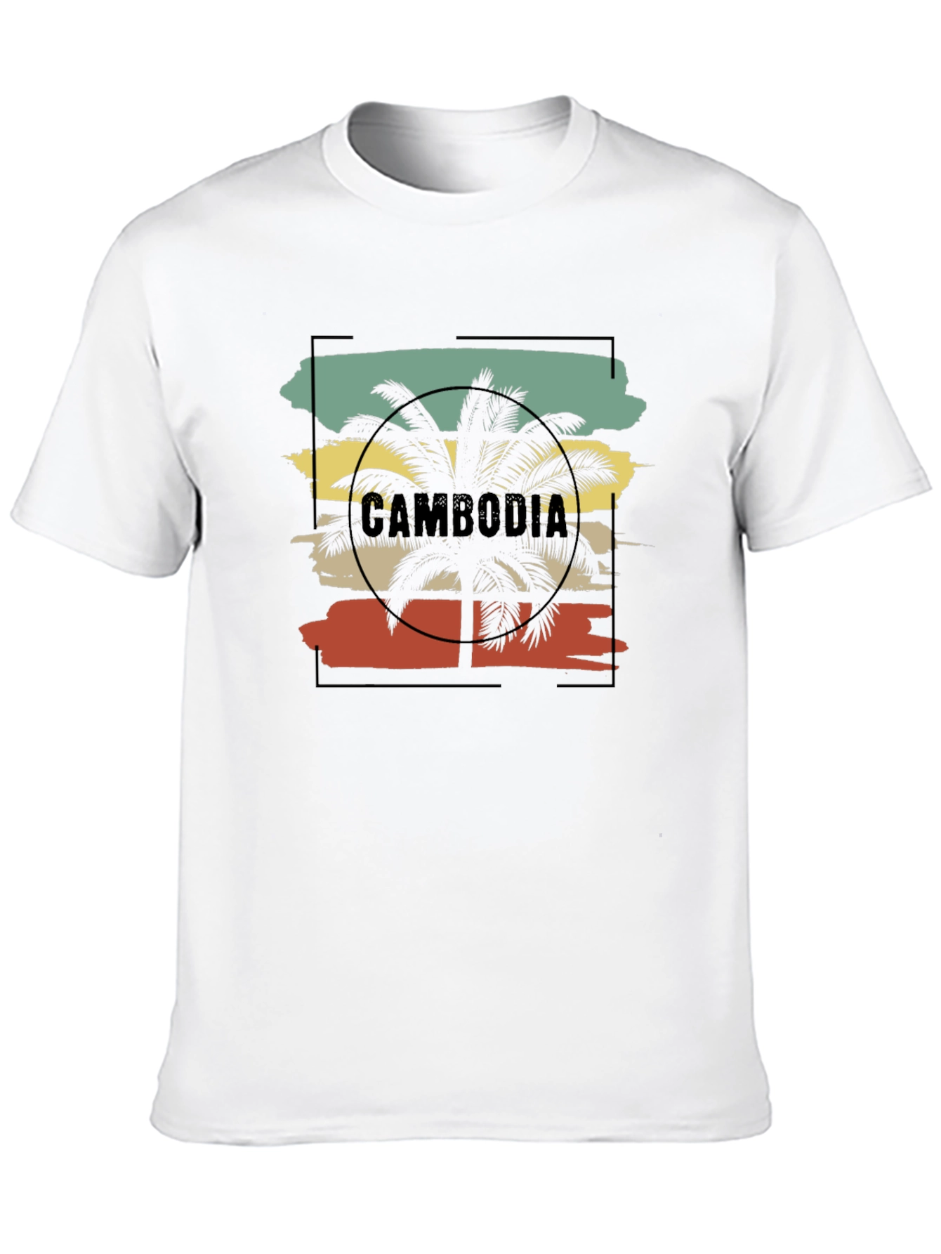 Cambodia Palm Tree Retro Graphic Tee