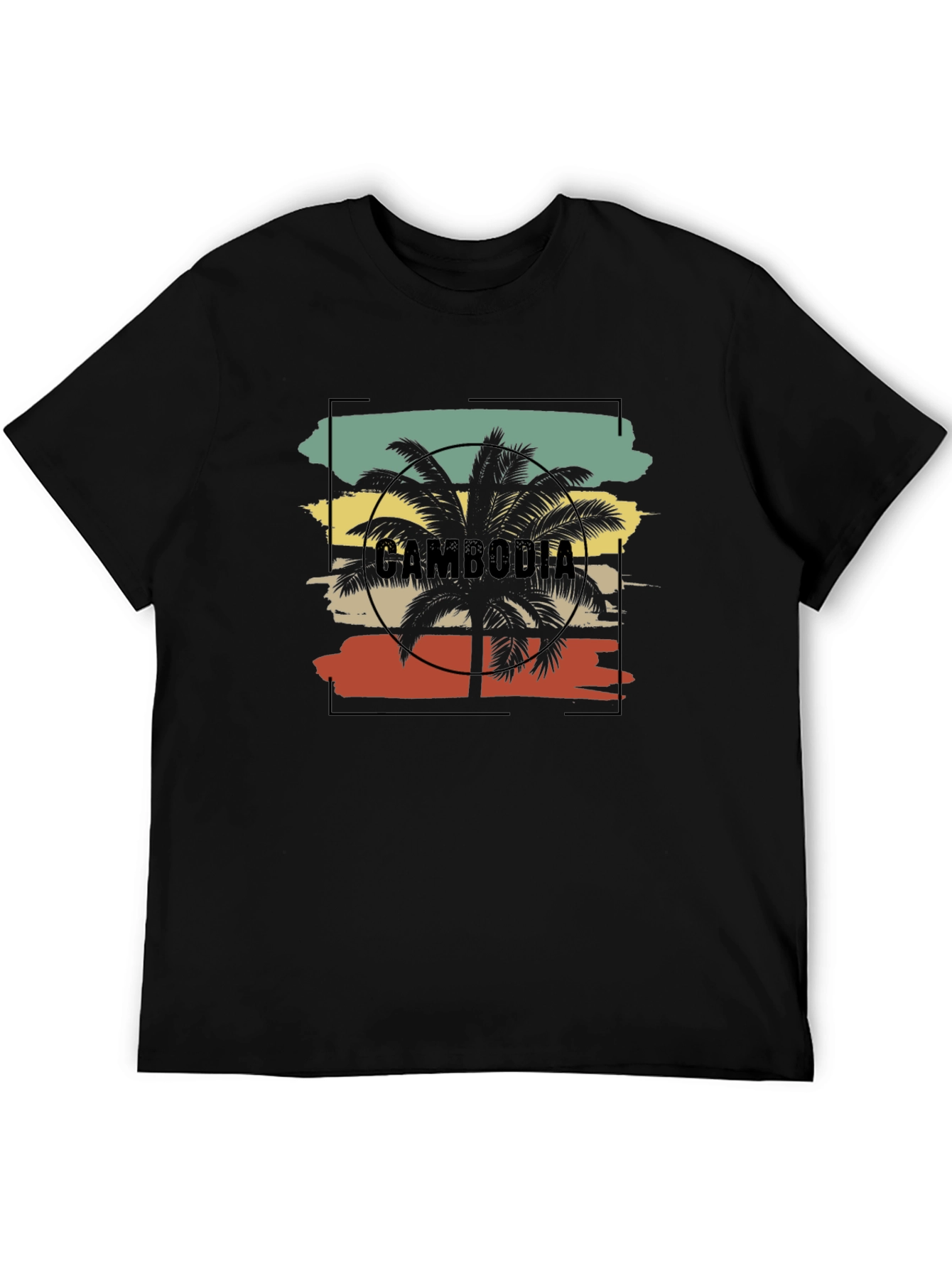 Cambodia Palm Tree Retro Graphic Tee