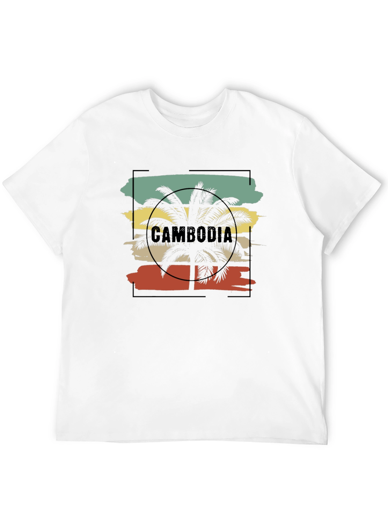 Cambodia Palm Tree Retro Graphic Tee