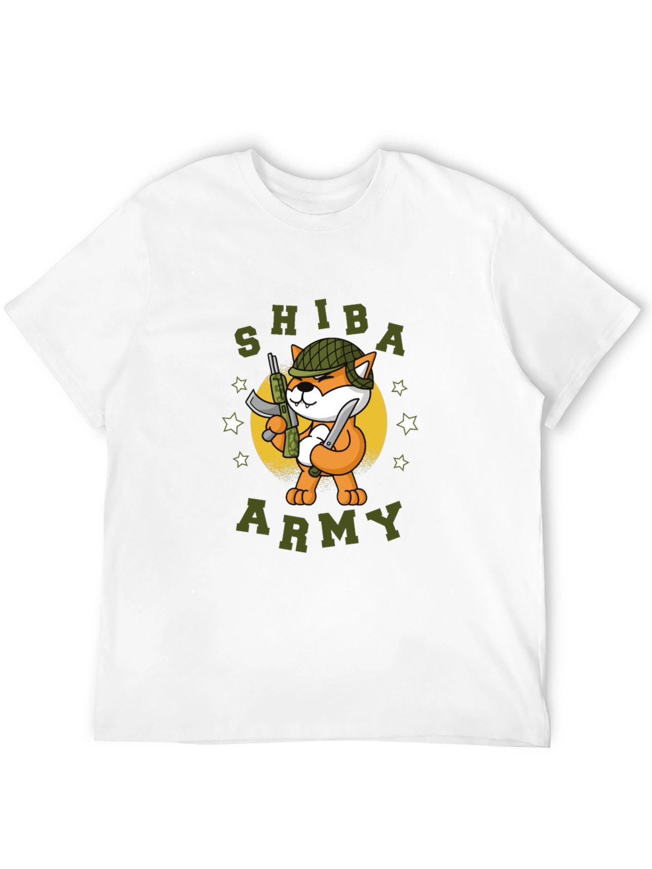 Shiba Army Graphic Tee - Black Cotton T-Shirt