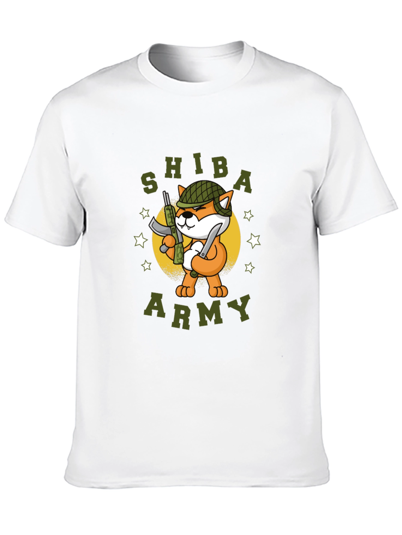 Shiba Army Graphic Tee - Black Cotton T-Shirt