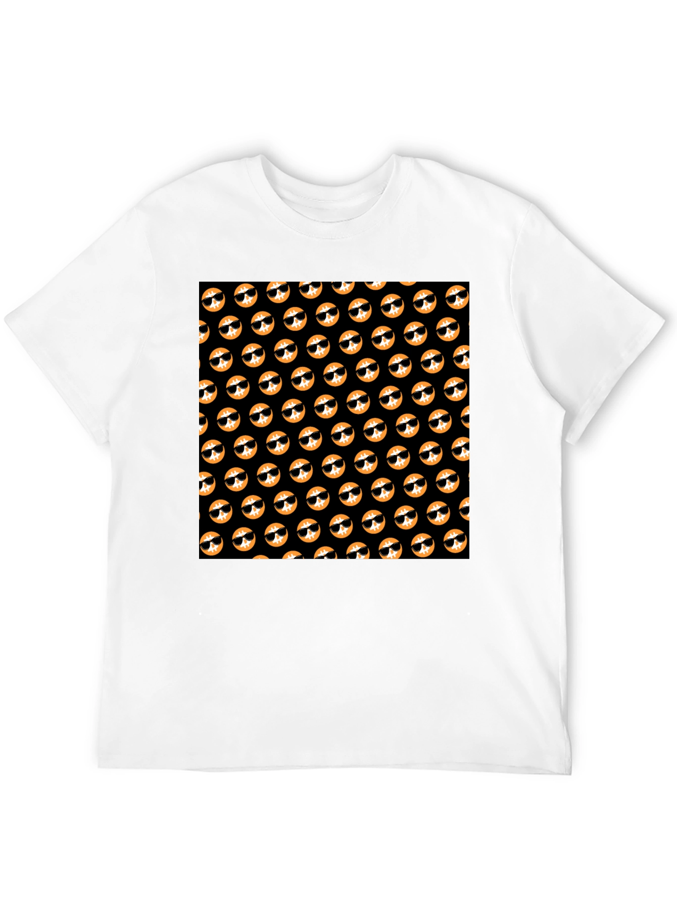 Cool Doge Pattern Black T-Shirt