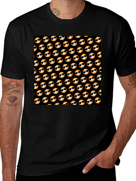 Cool Doge Pattern Black T-Shirt