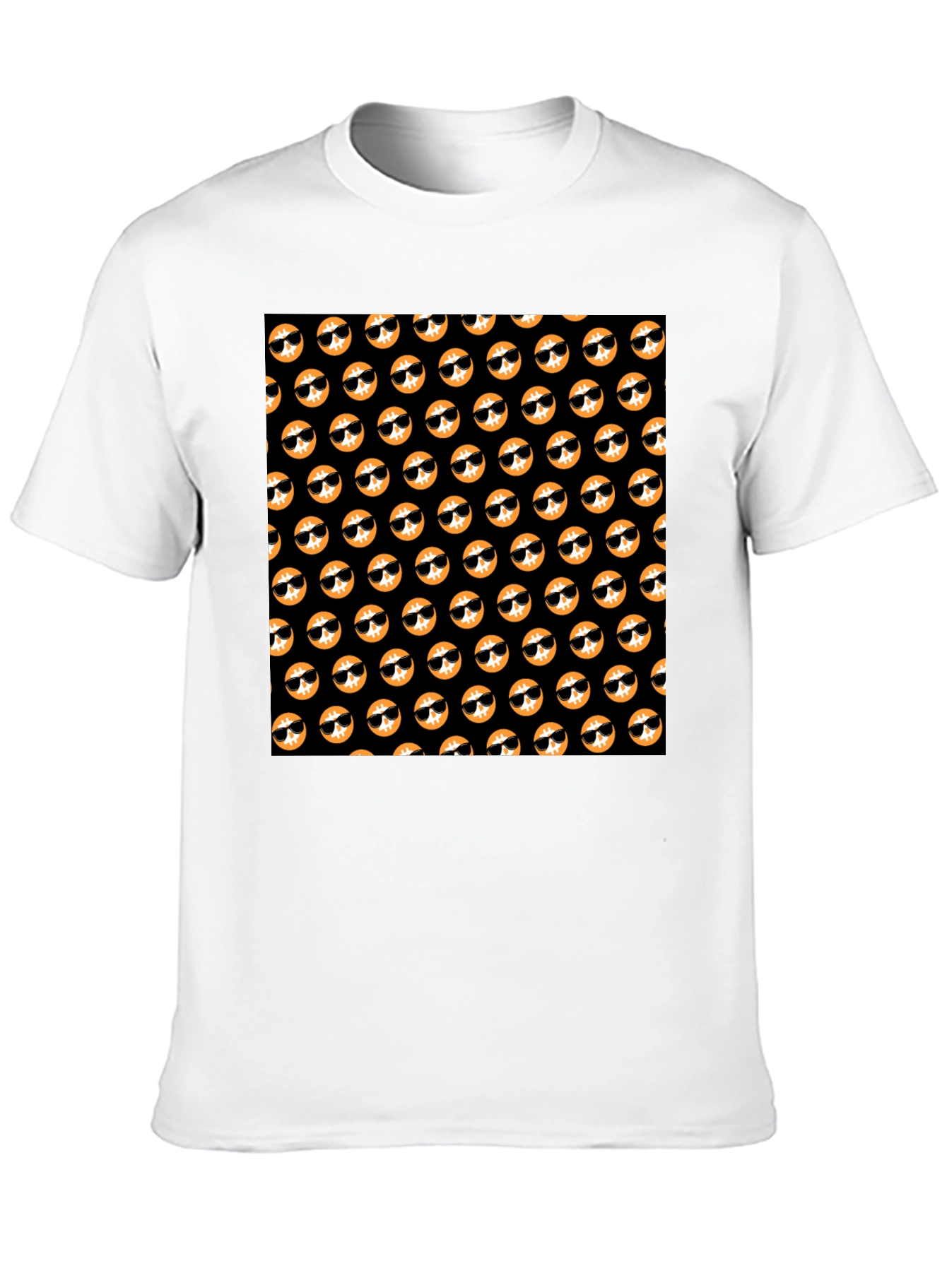 Cool Doge Pattern Black T-Shirt
