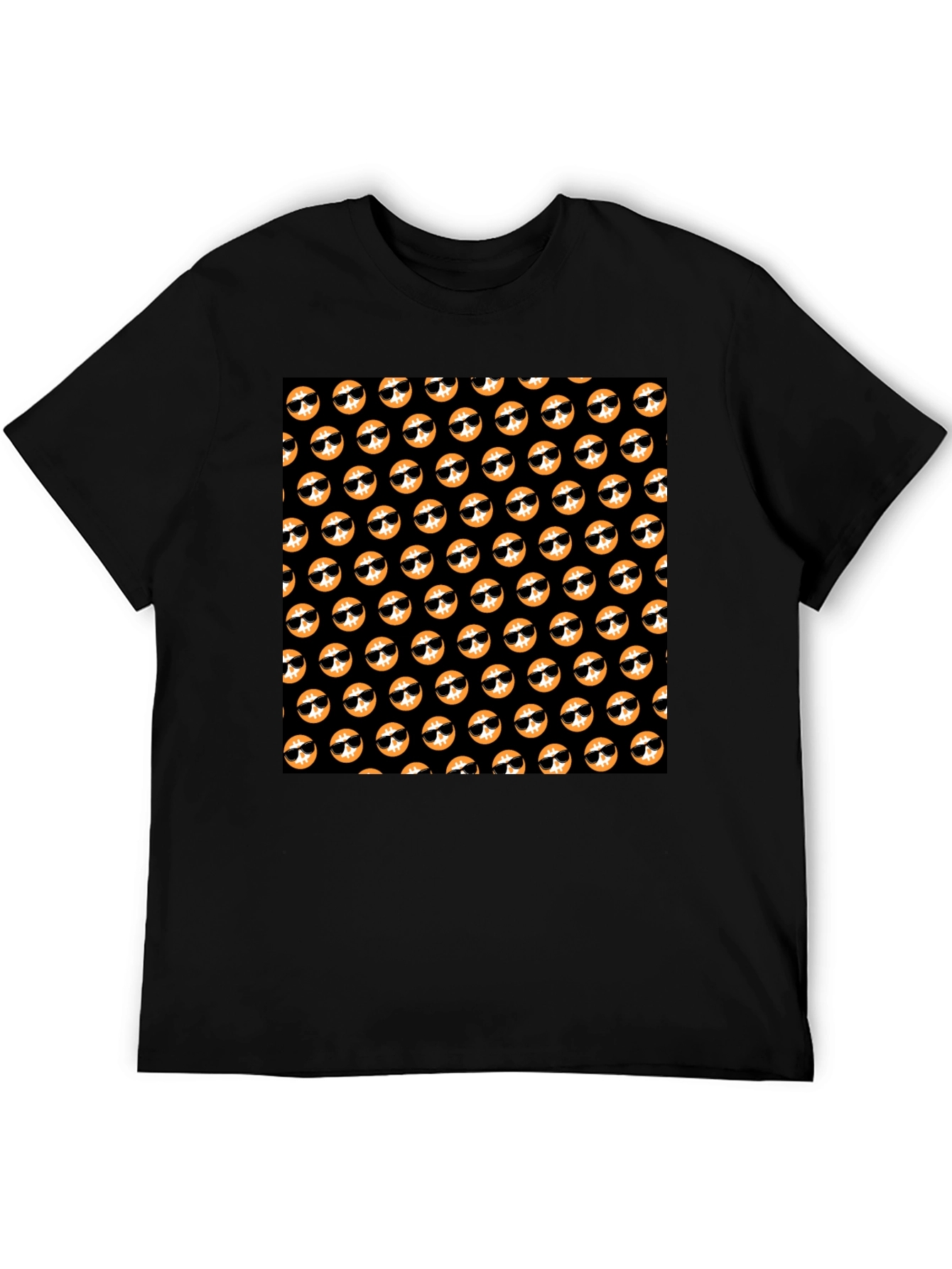 Cool Doge Pattern Black T-Shirt