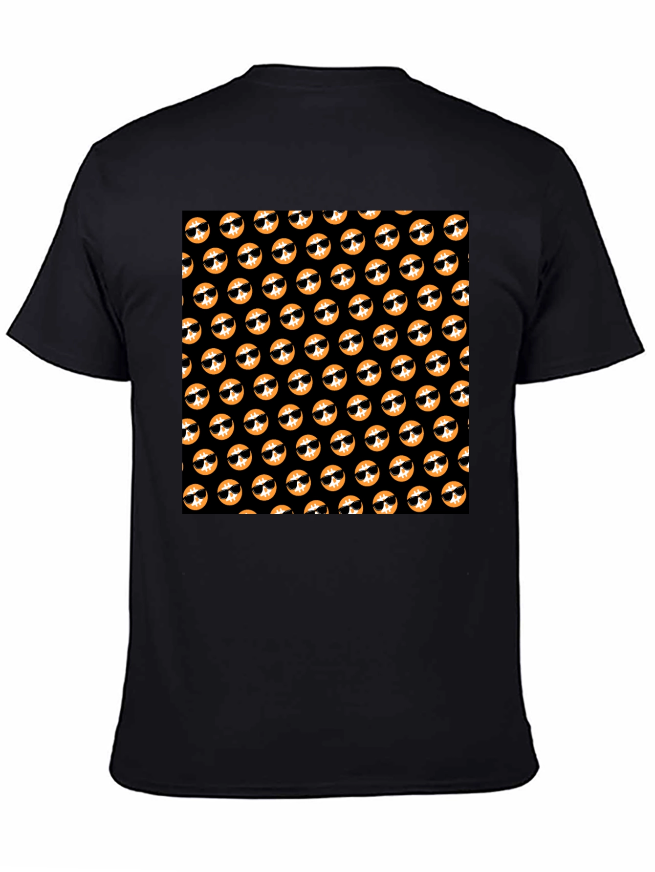 Cool Doge Pattern Black T-Shirt
