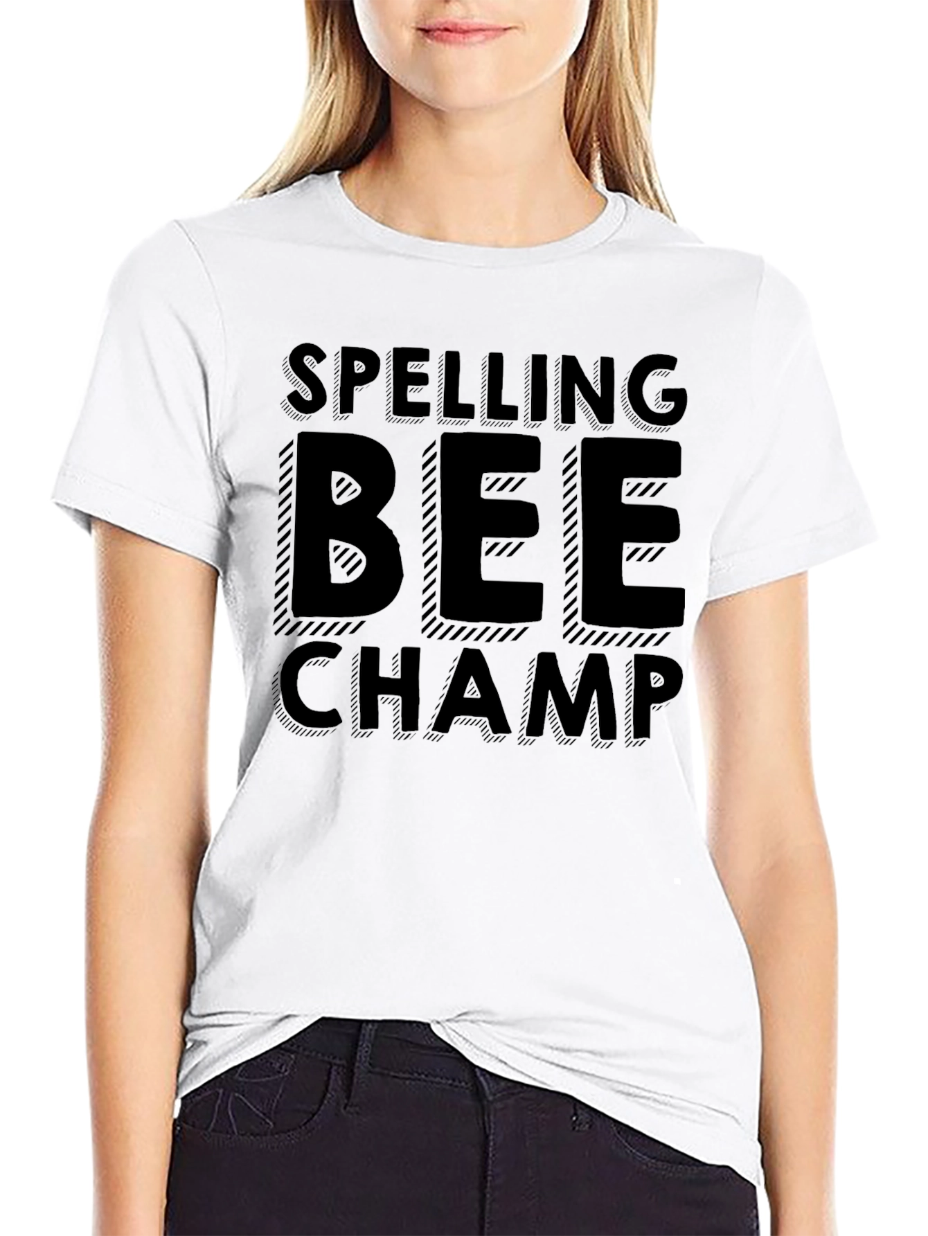 Spelling Bee Champ T-Shirt - Black Graphic Tee