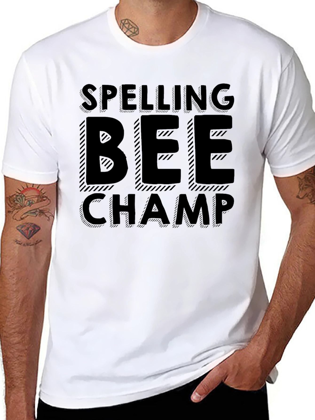 Spelling Bee Champ T-Shirt - Black Graphic Tee