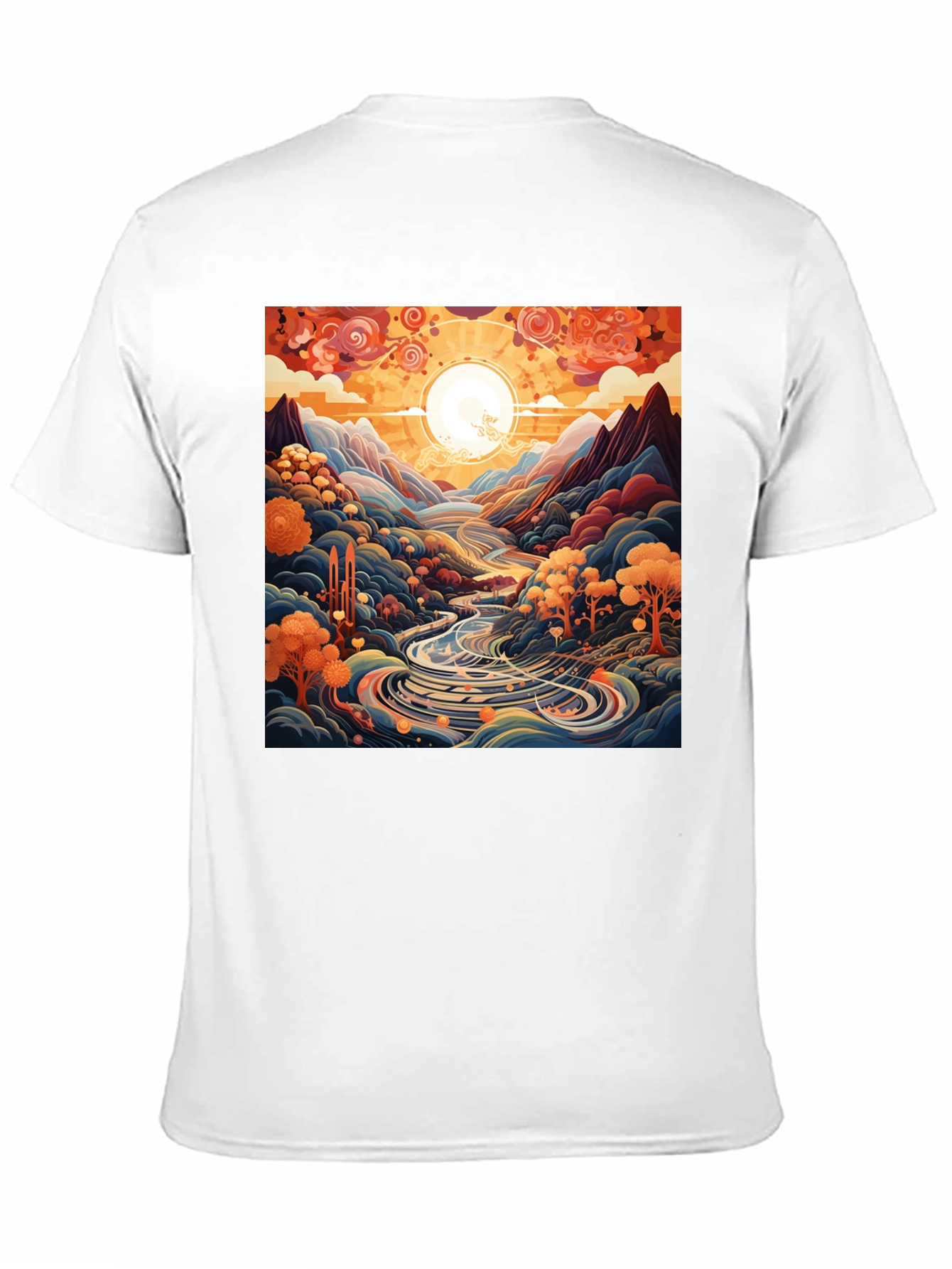 Artistic River Landscape Graphic Tee