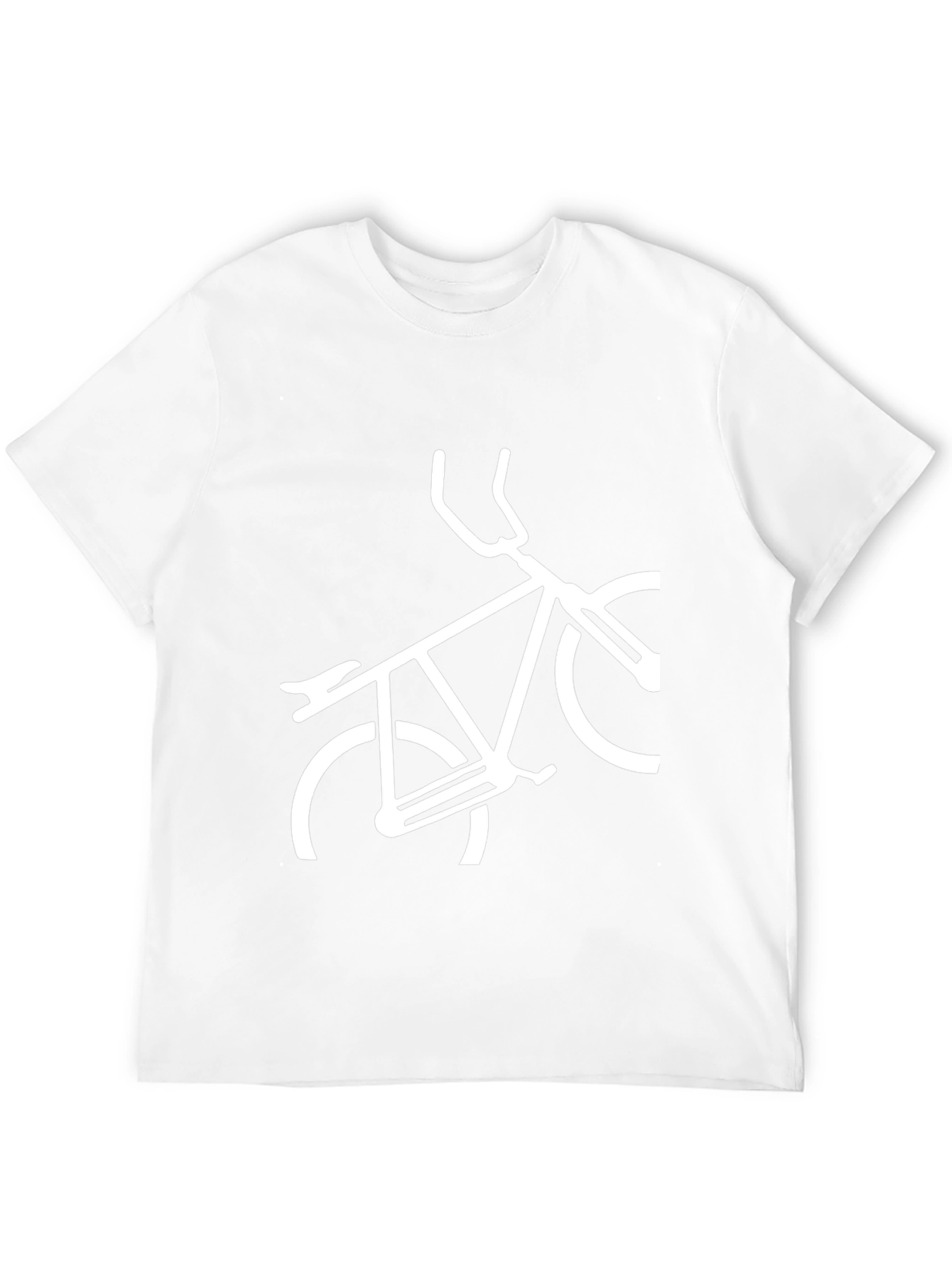 Mens Black T-Shirt with White Bike Graphic