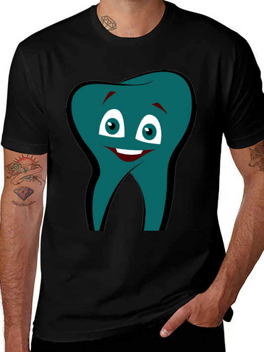 Funny Tooth Graphic Tee - Black Cotton Comfort