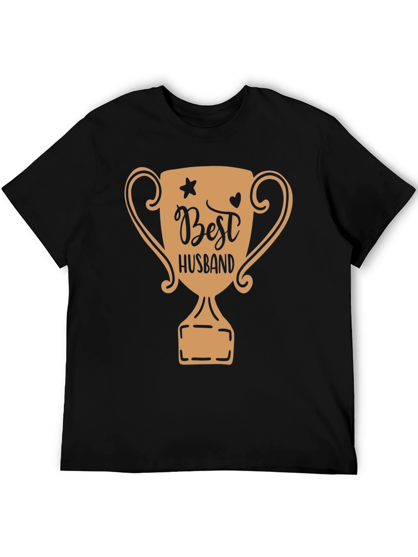 Best Husband Trophy Graphic Tee - Black Cotton T-Shirt