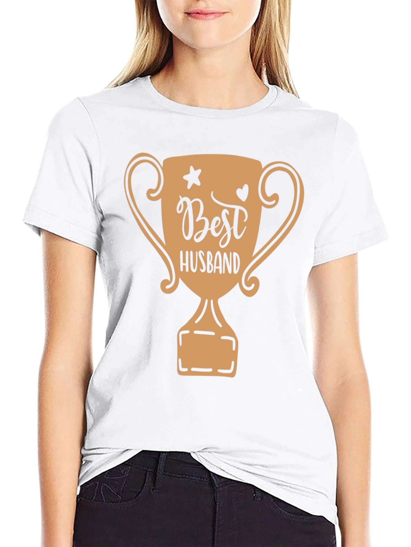 Best Husband Trophy Graphic Tee - Black Cotton T-Shirt