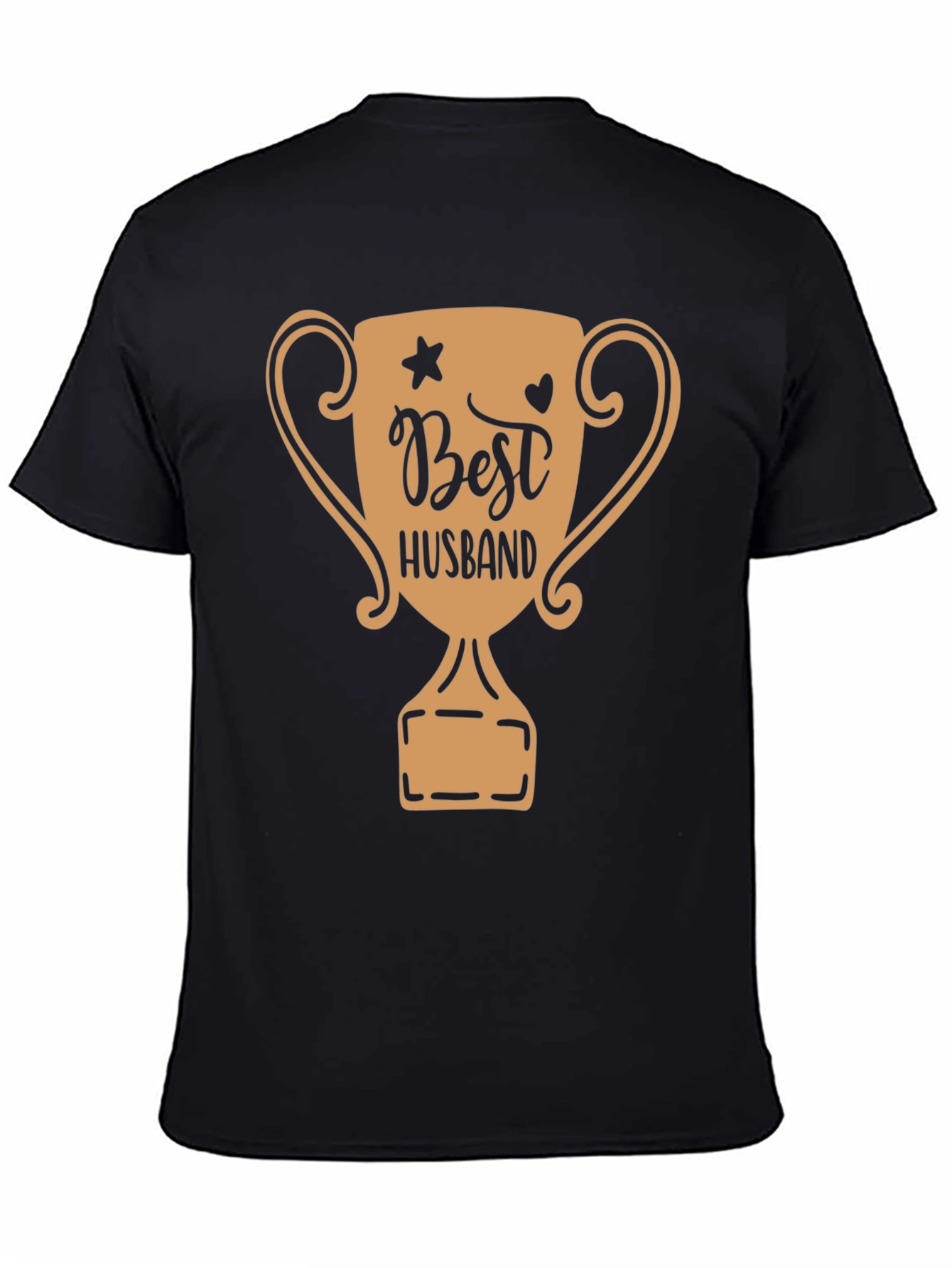 Best Husband Trophy Graphic Tee - Black Cotton T-Shirt