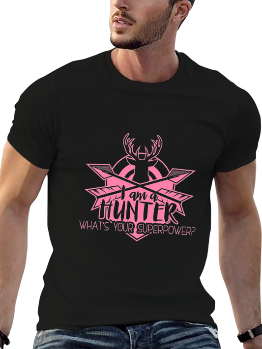 I am a Hunter T-Shirt - Pink Deer Graphic Tee
