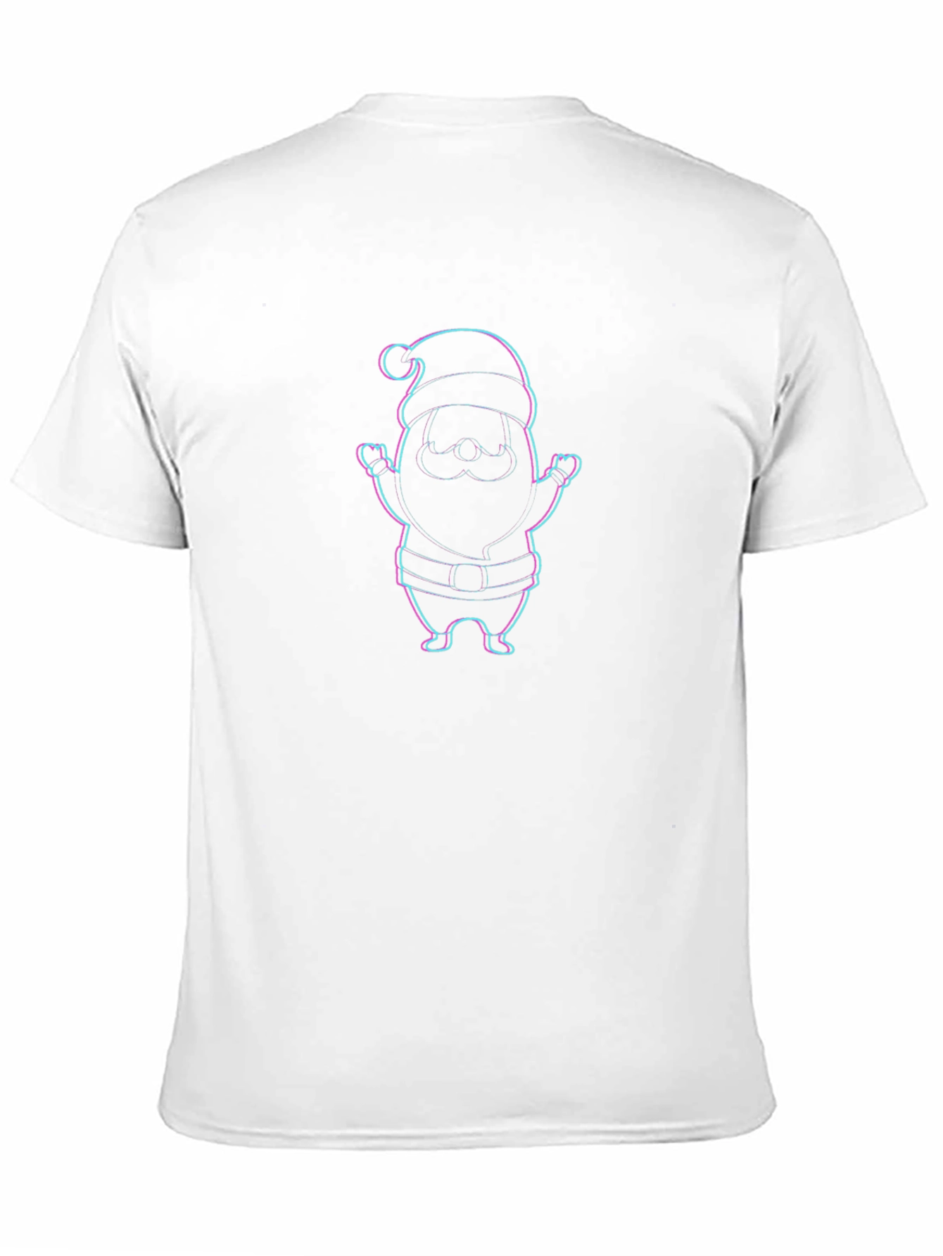 Festive Santa Graphic Tee - Black Crew Neck Shirt