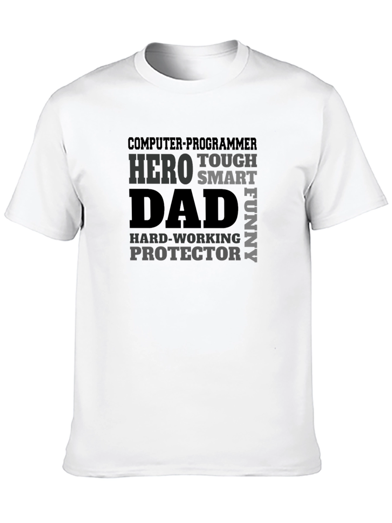 Dad Hero Programmer Black Graphic T-Shirt