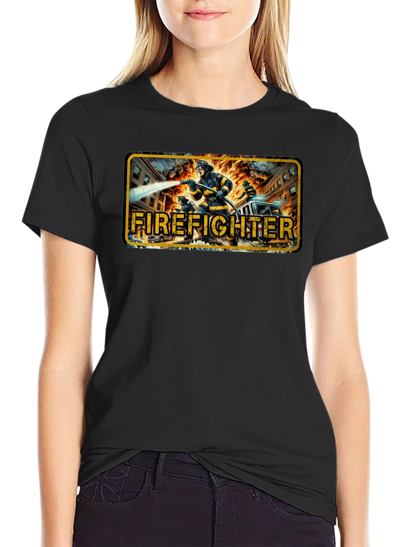 Firefighter Graphic T-Shirt - Heroic Design
