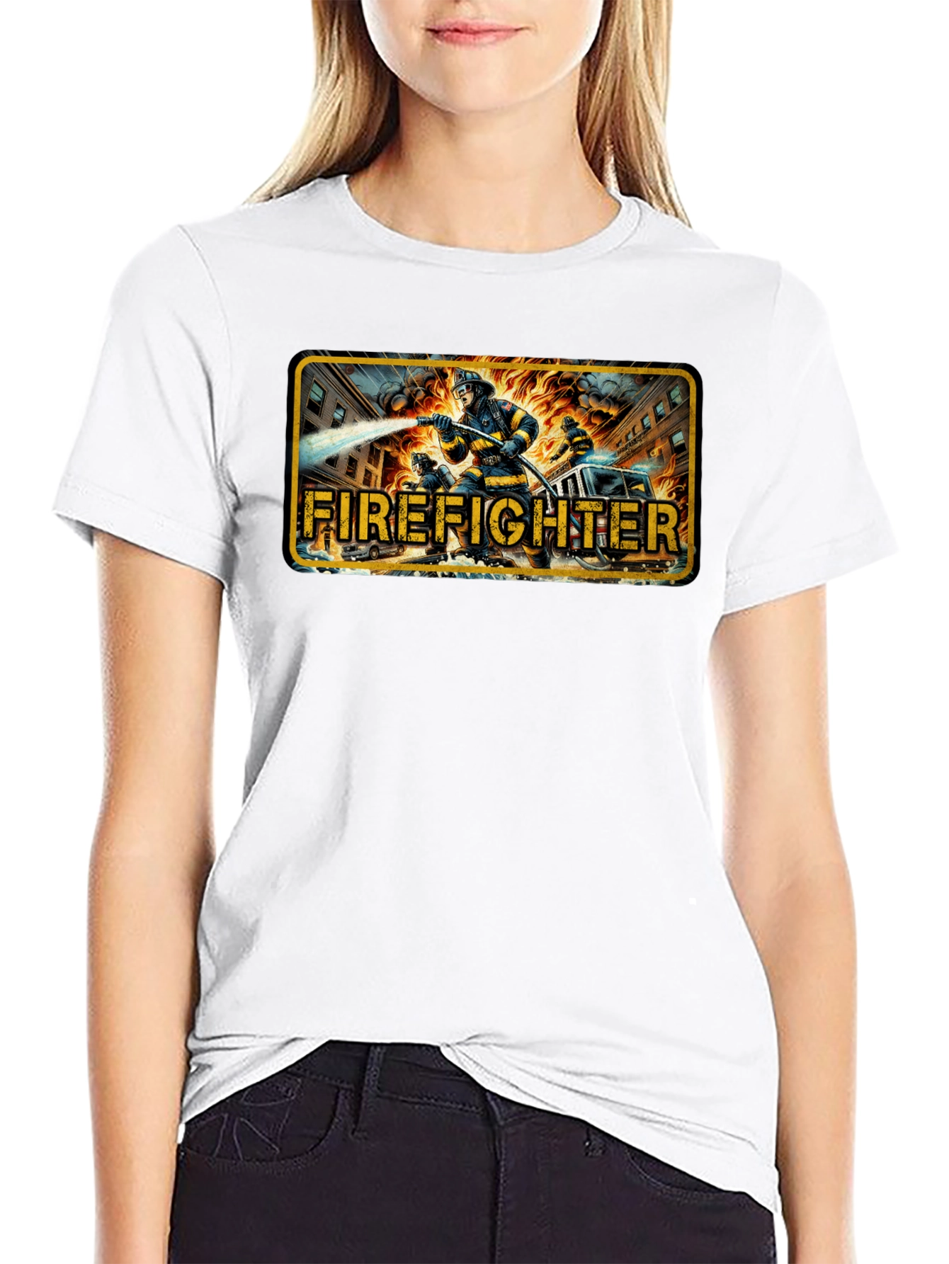 Firefighter Graphic T-Shirt - Heroic Design